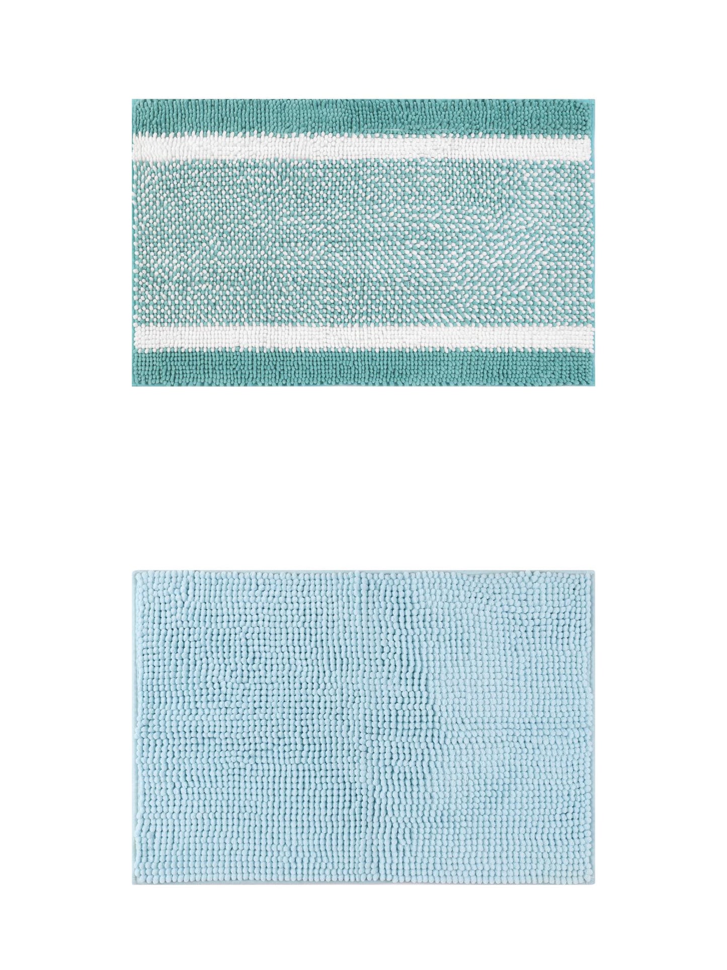 Unique Bargains 2 Pcs Room Rug Mat Plush Shaggy Carpet Blue/Green 20" x 32"