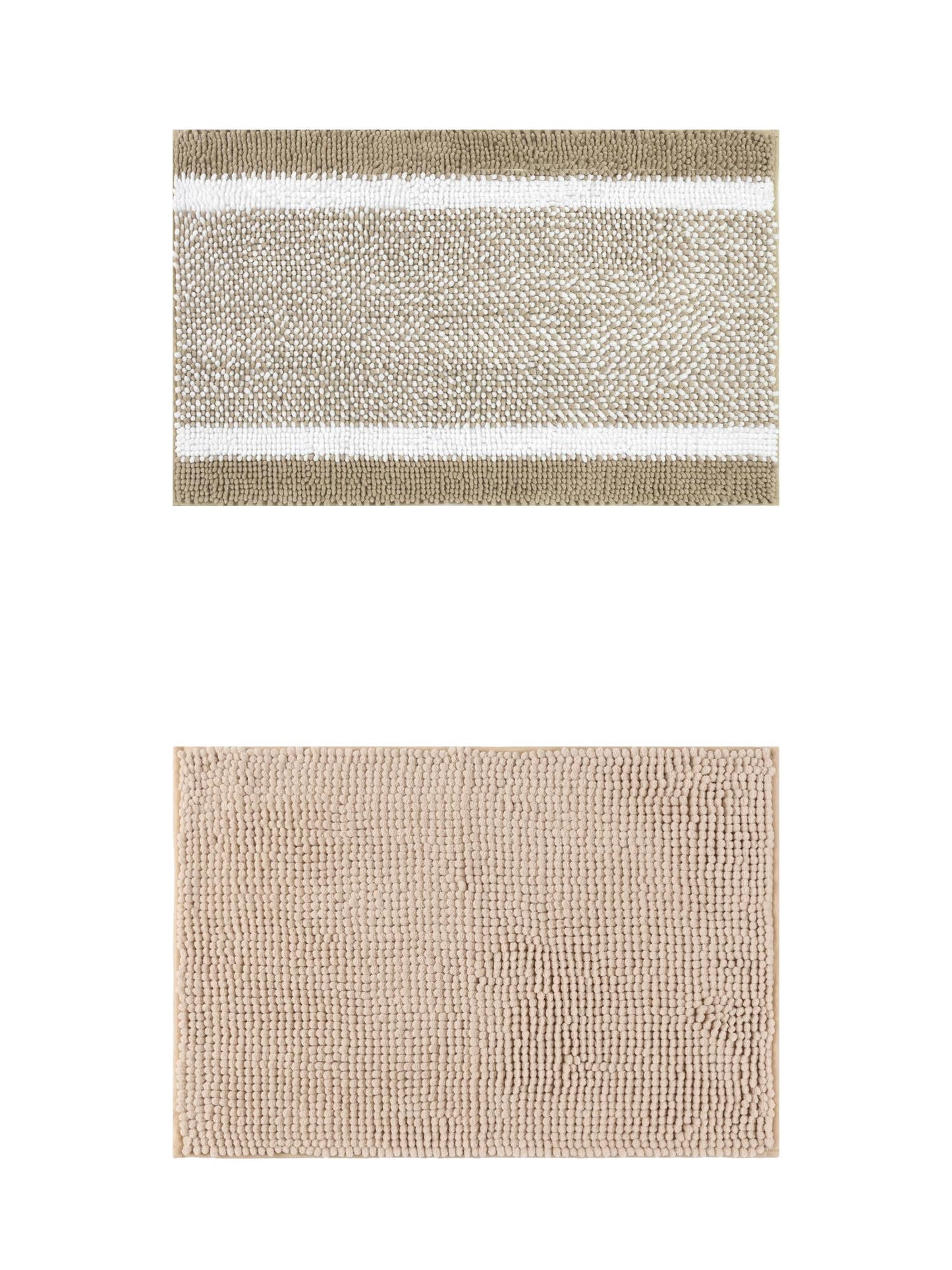 Unique Bargains 2 Pcs Room Rug Mat Plush Shaggy Carpet Khaki 20" x 32"