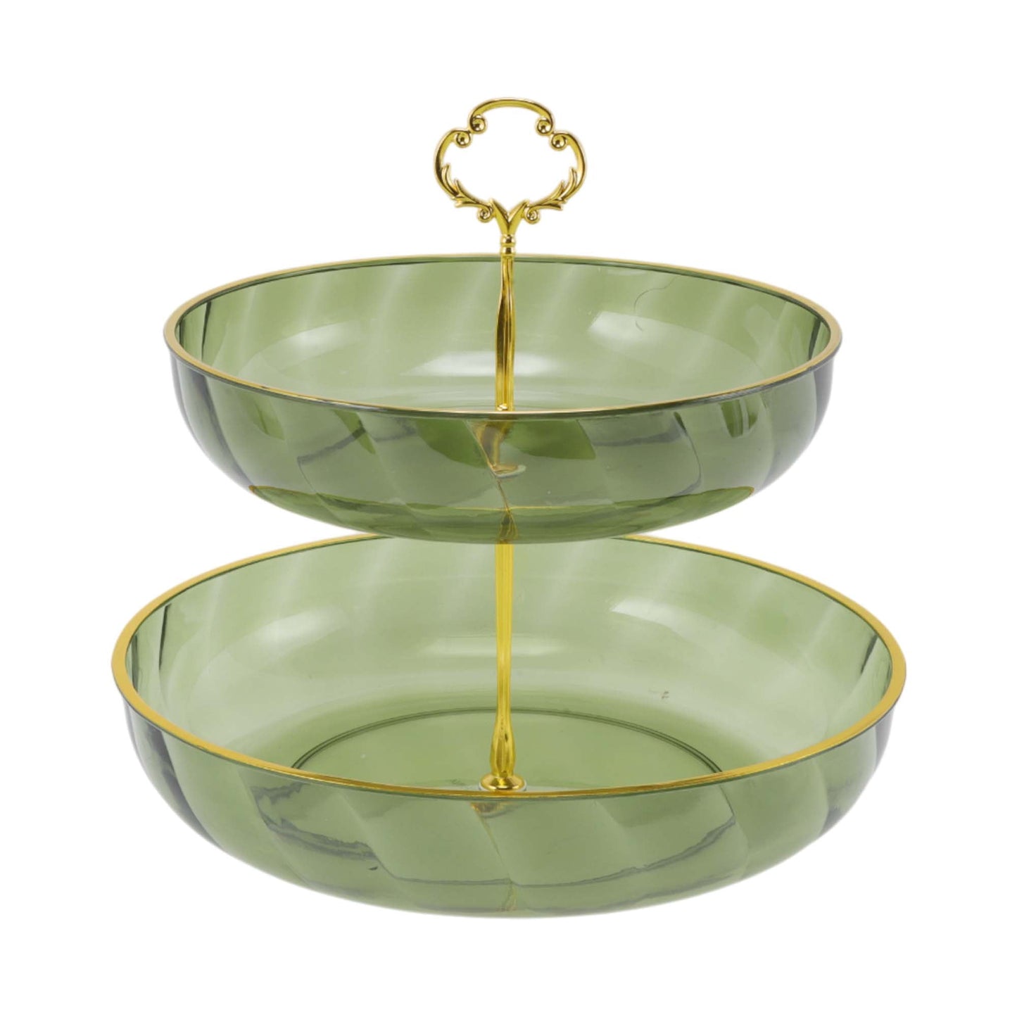Unique Bargains 2 Tier Dessert Cupcake Stand Holder Tower Green