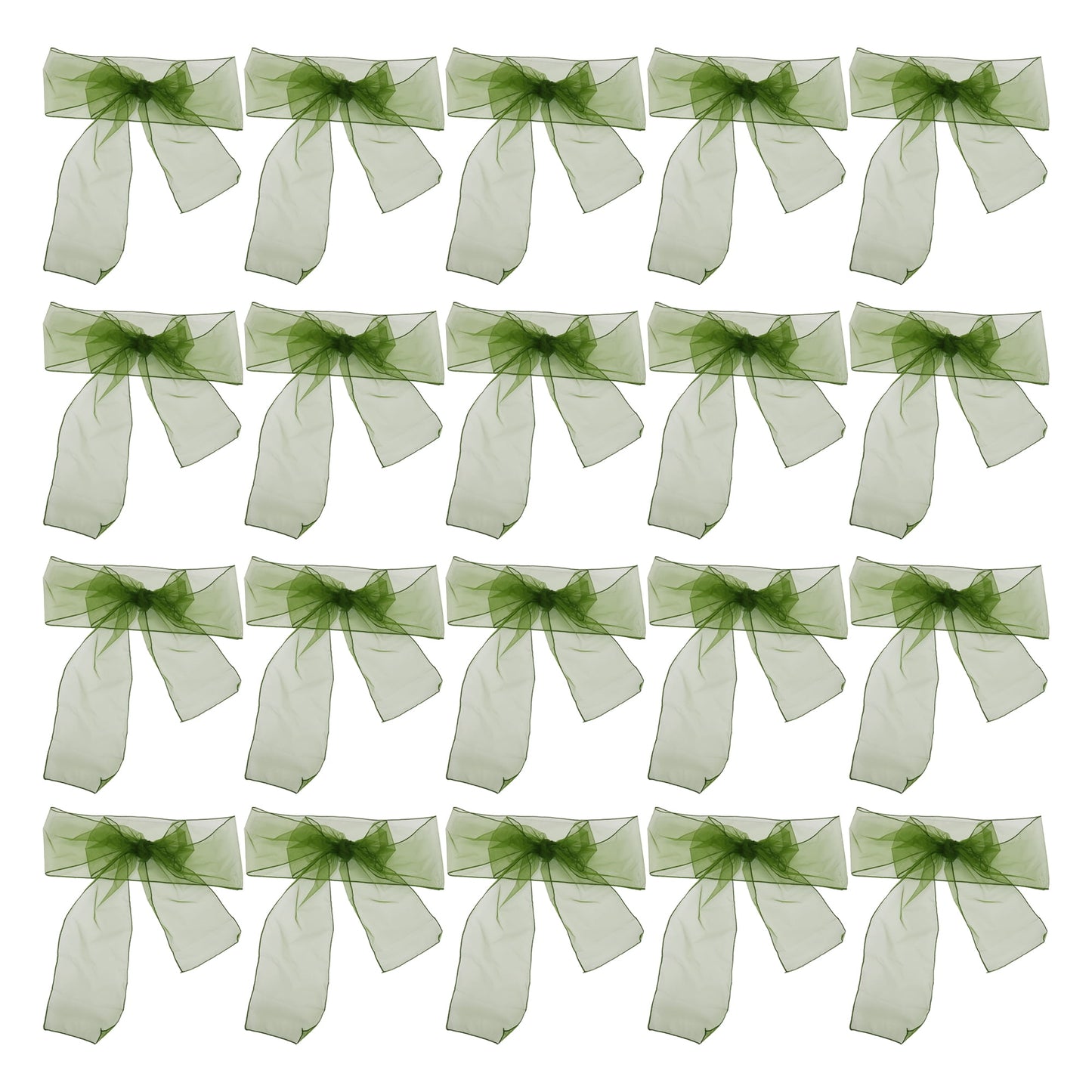 Unique Bargains 20 Pcs Organza Chair Sashes Self Tie Chair Ribbons for Wedding Banquet