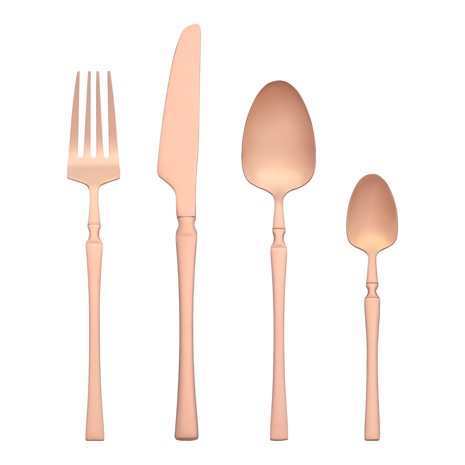 Unique Bargains 20 Pcs Stainless Steel Flatware Set Mirror Polished Cutlery Rose Gold