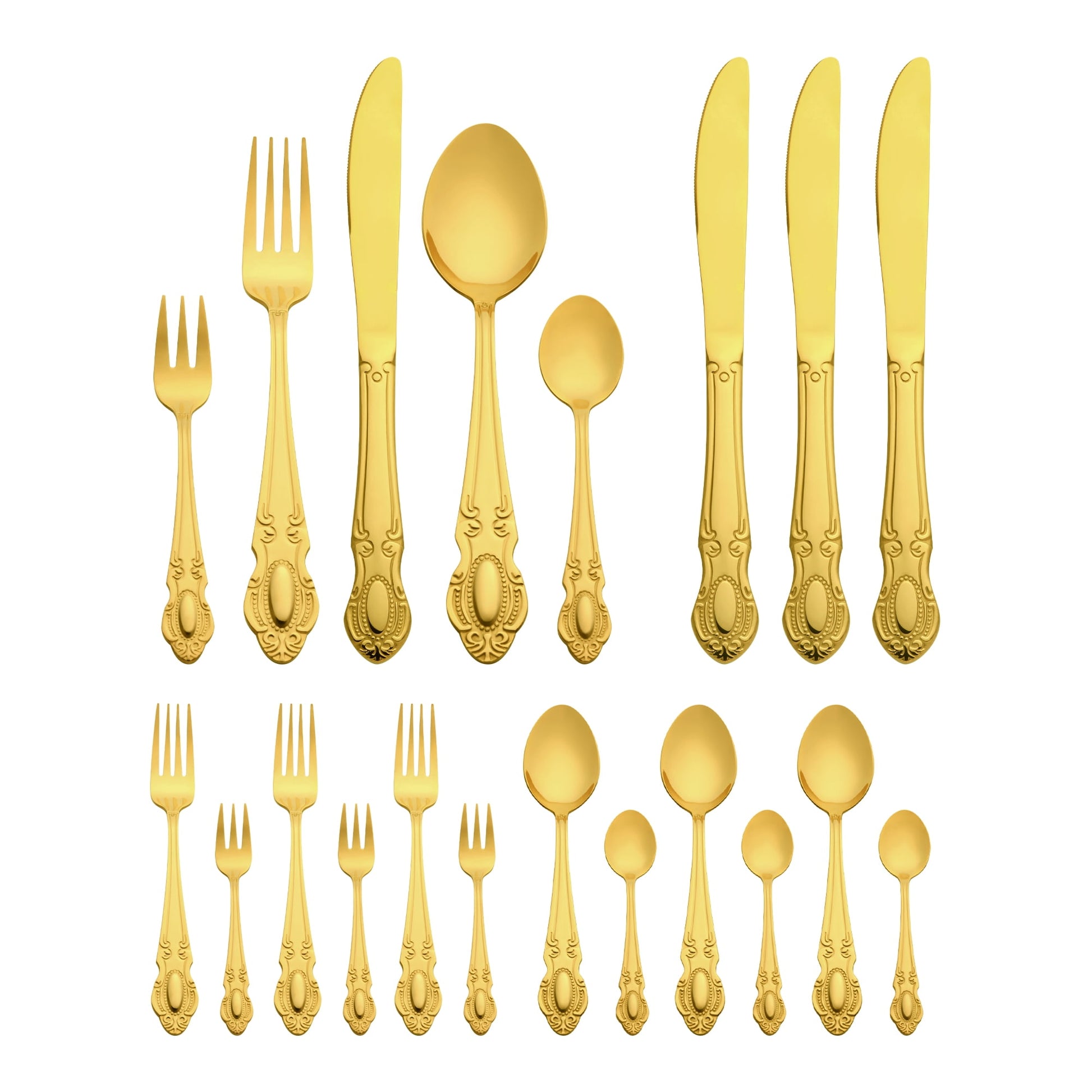 Unique Bargains 20 Piece Stainless Steel Flatware Set for Modern Cutlery Set Silver