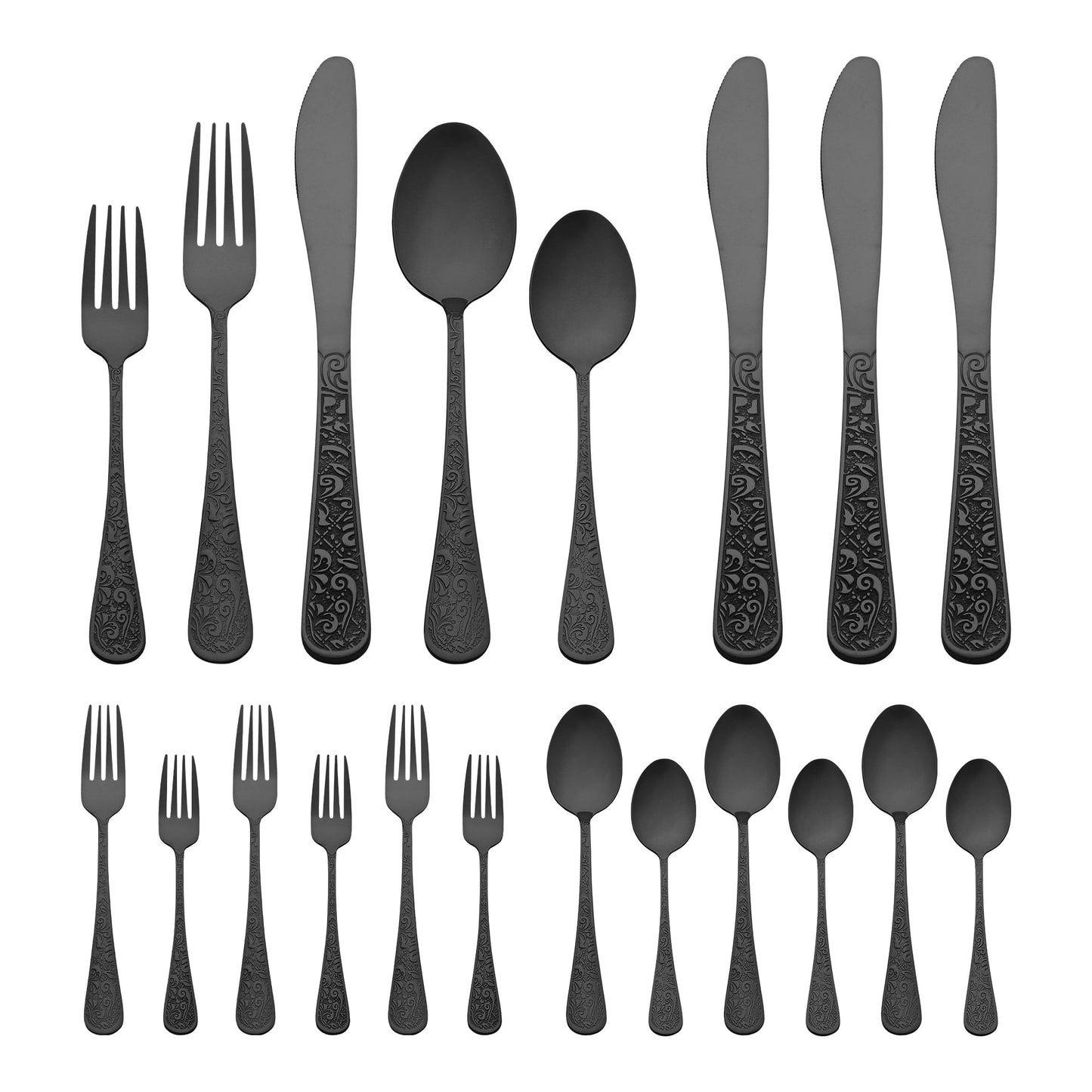 Unique Bargains 20 Pieces Stainless Steel Flatware Set Mirror Polished Cutlery Silver