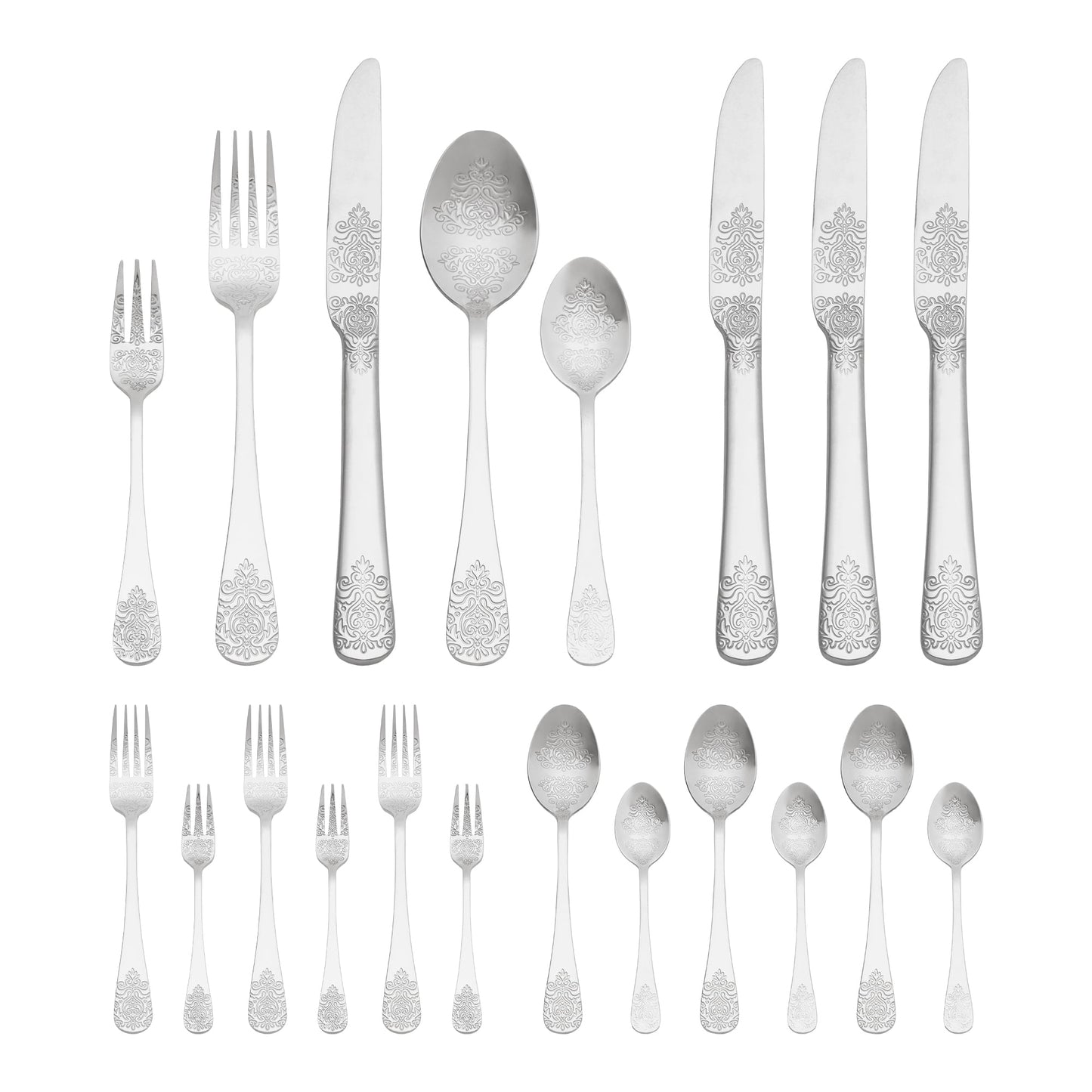 Unique Bargains 20 Pieces Stainless Steel Flatware Set for 4 Silver