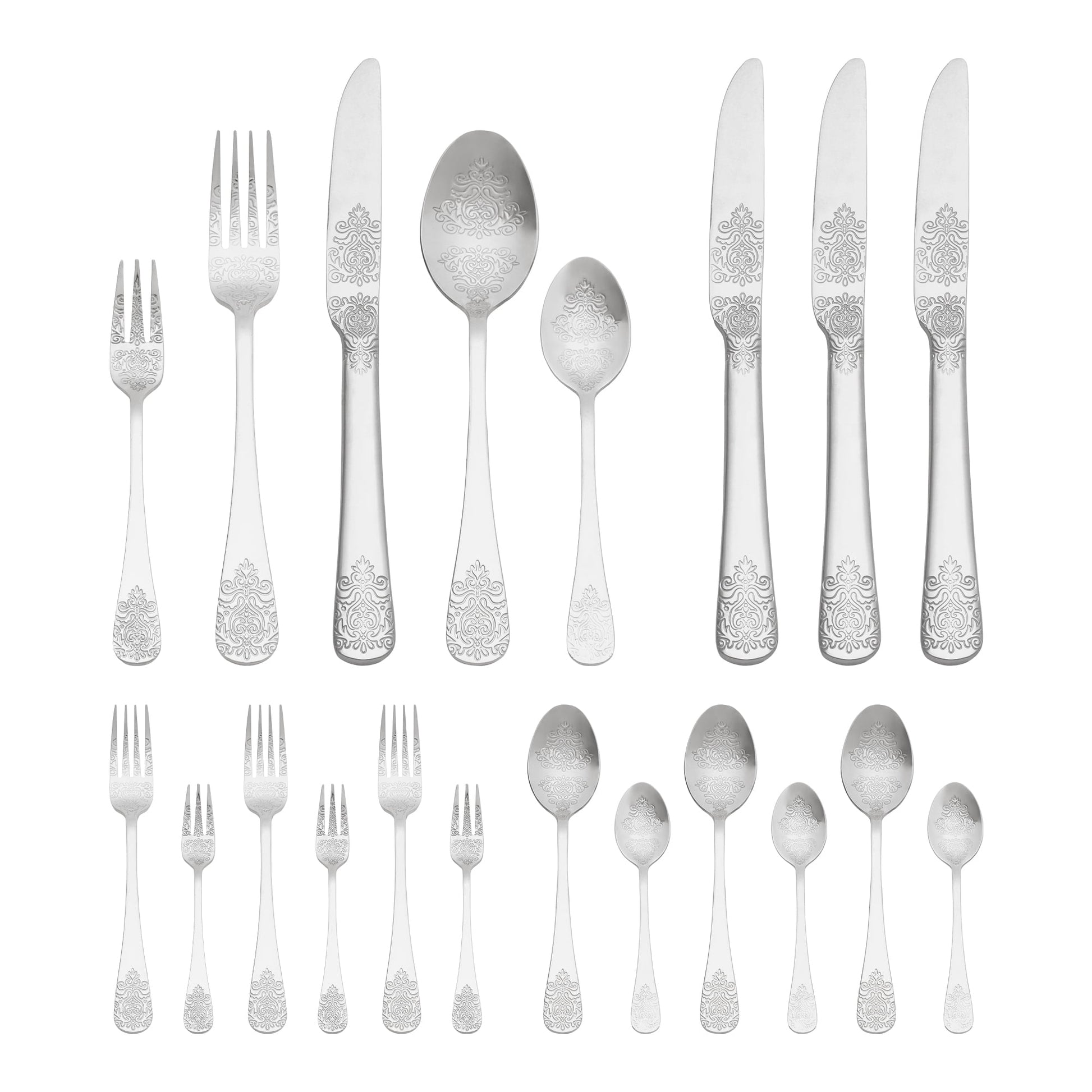 Unique Bargains 20 Pieces Stainless Steel Flatware Set for 4 Silver