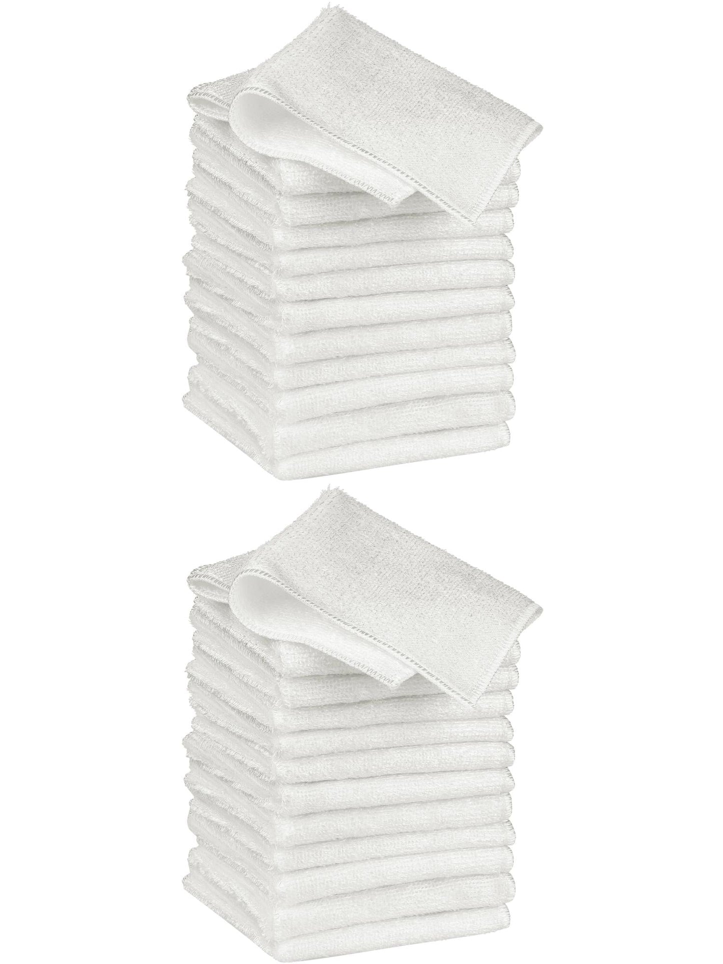 Unique Bargains 24pcs Soft Kitchen Dish Cloths Absorbent Dish Towels White 10" x 12"