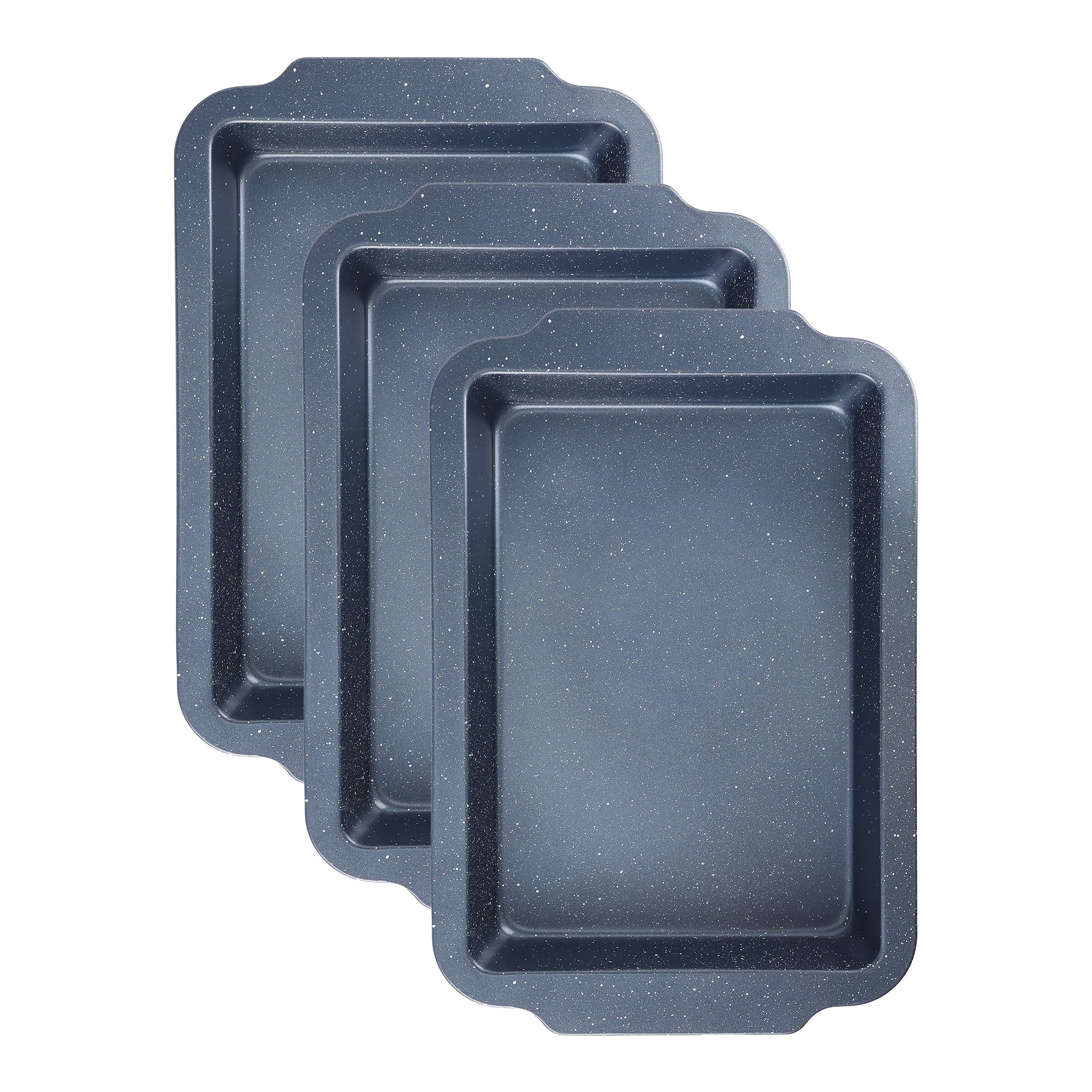 Unique Bargains 3 Pcs Baking Pan Cookie Sheets Black 15.7*10.6*2.0