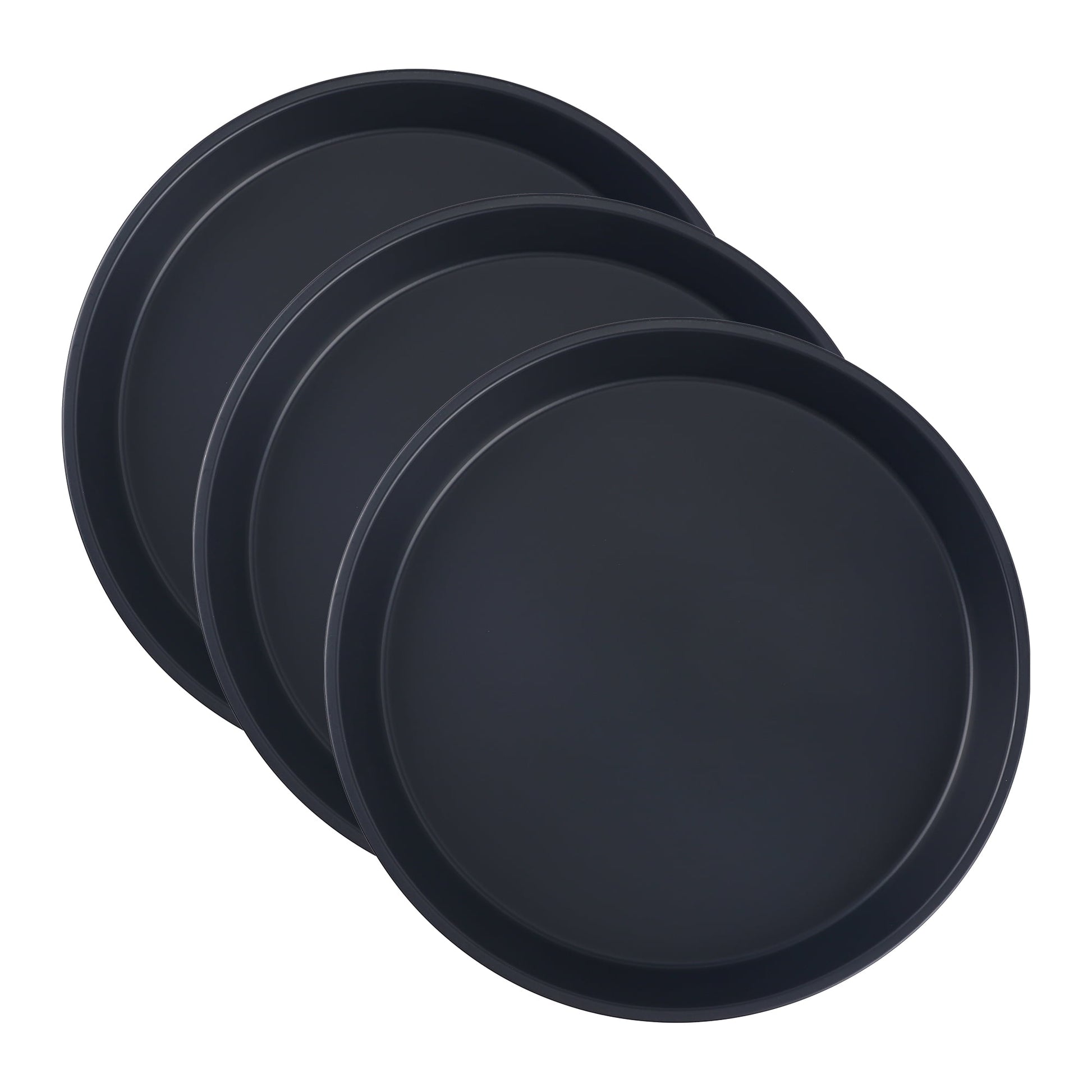 Unique Bargains 3 Pcs Baking Sheet Round Cake Pans Black 11.8*11.8*1.6in