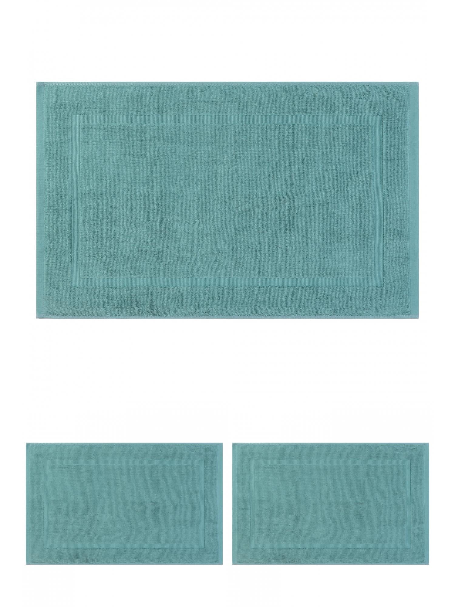 Unique Bargains 3 Pcs Towel Cotton Banded Mat Reversible Step Out Rug Blue 20" x 32"