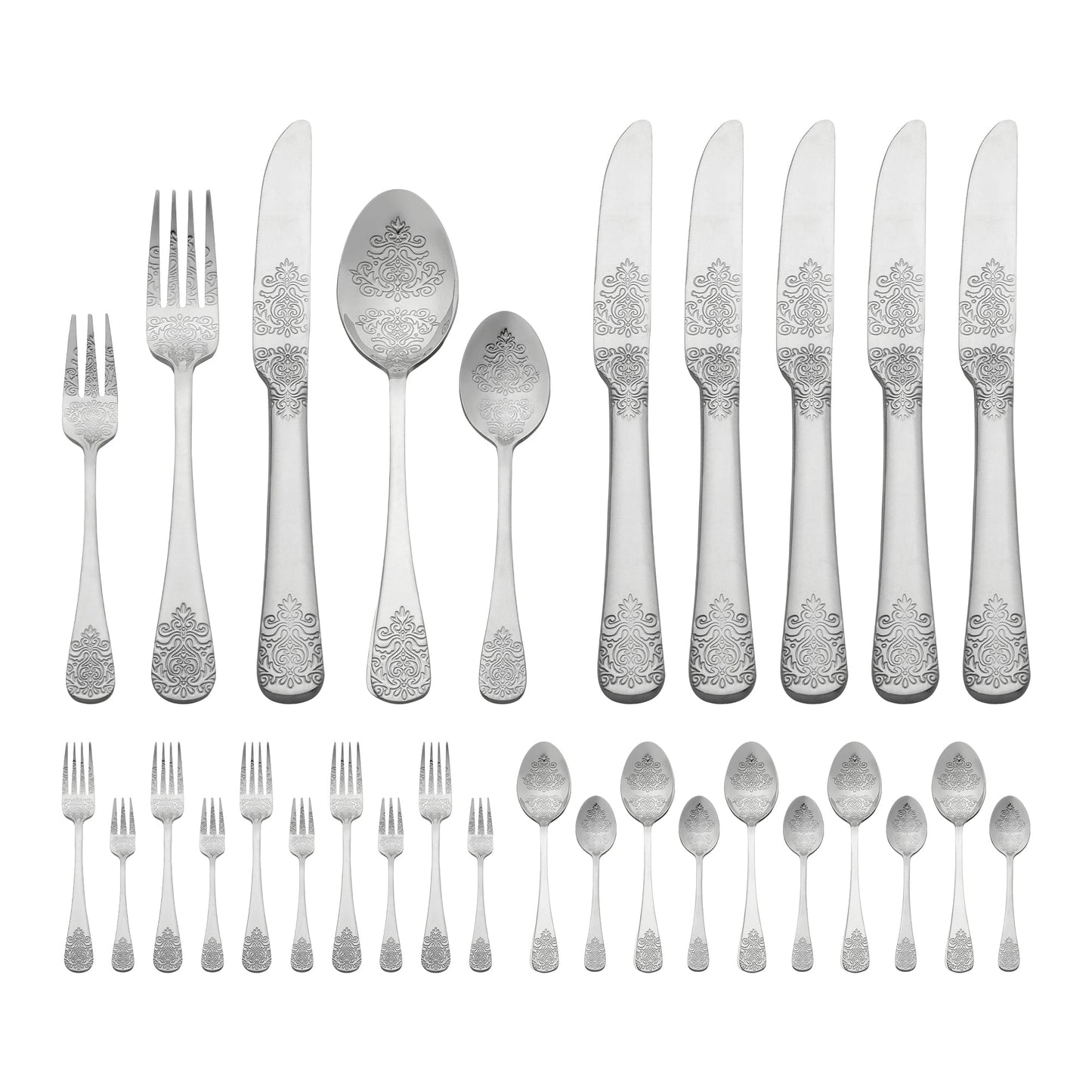 Unique Bargains 30 Pieces Modern Stainless Steel Silverware Set for 6 Silver