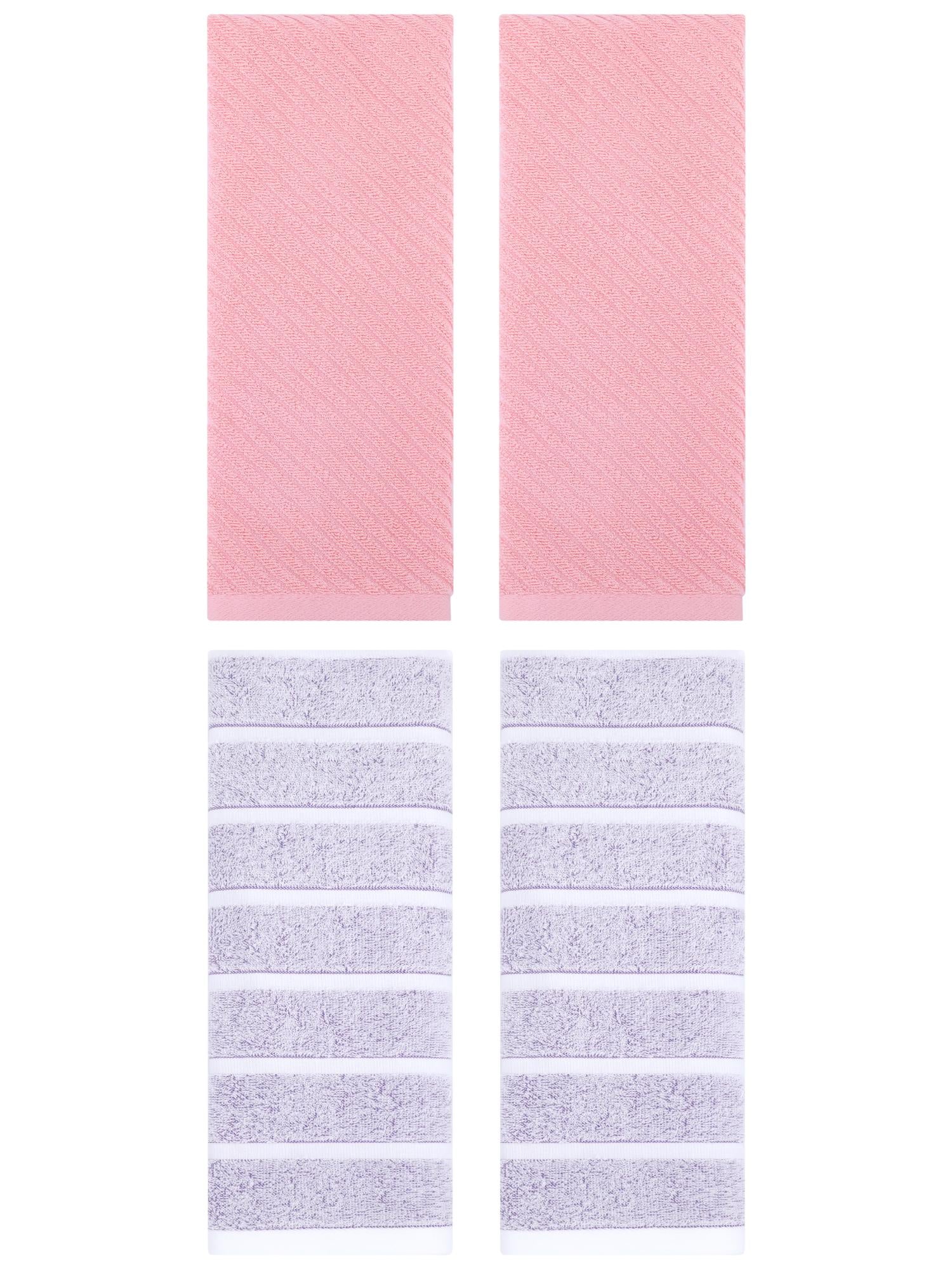 Unique Bargains 4 Pcs Cotton Soft Light Purple/Pink 13" x 29"/14" x 30"