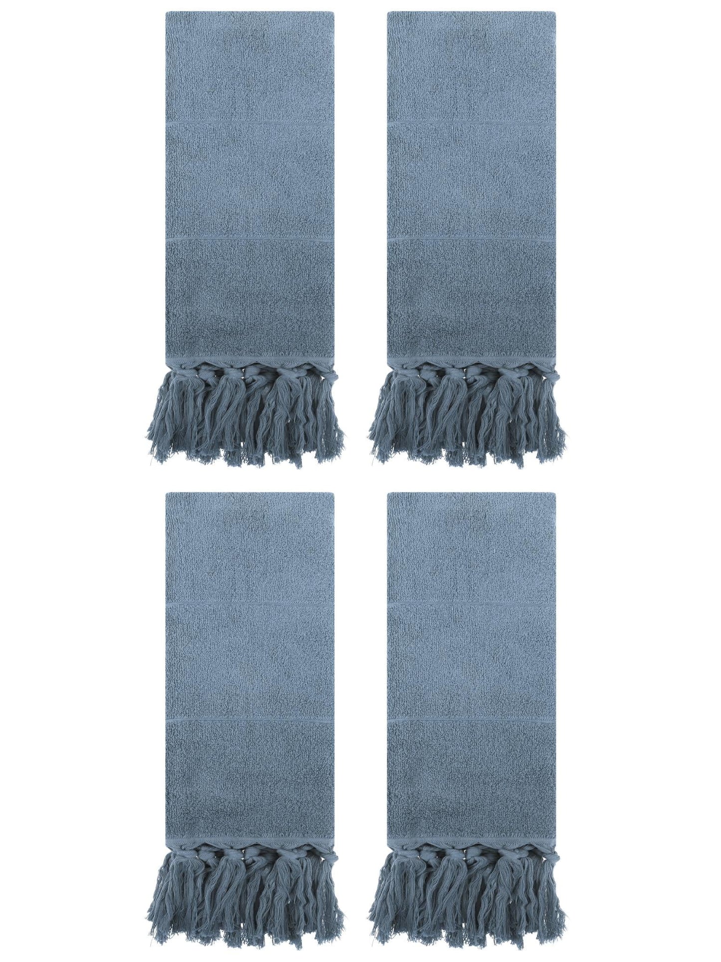 Unique Bargains 4 Pcs Turkish Hand Towels Blue 14" x 30"