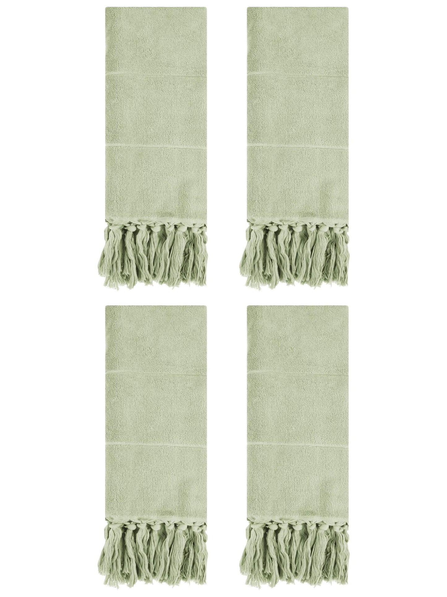 Unique Bargains 4 Pcs Turkish Hand Towels Green 14" x 30"