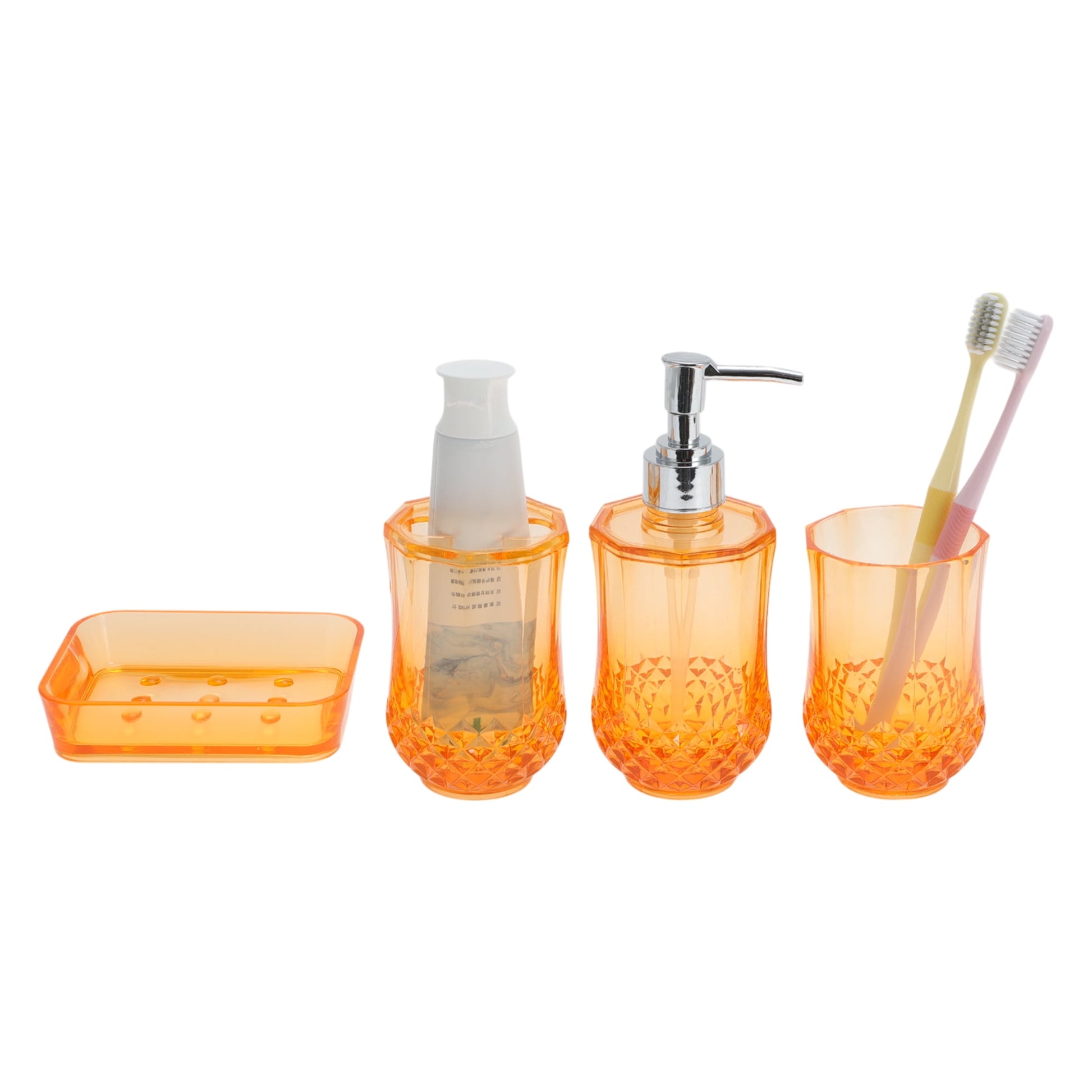 Unique Bargains 4Pcs Durable Bathroom Accessories Set Blue