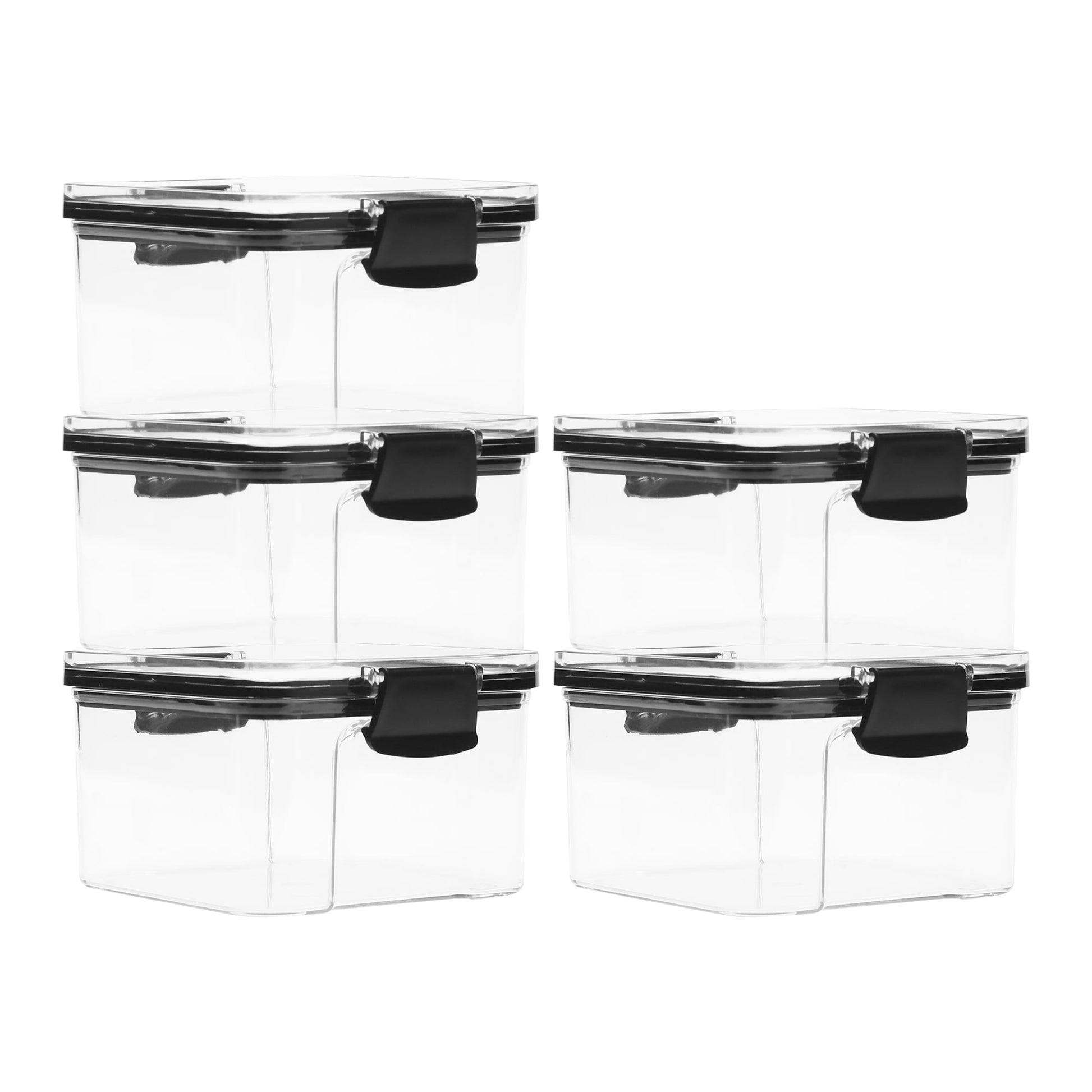 Unique Bargains 5 Pcs Airtight Food Storage Containers 15 oz Transparent