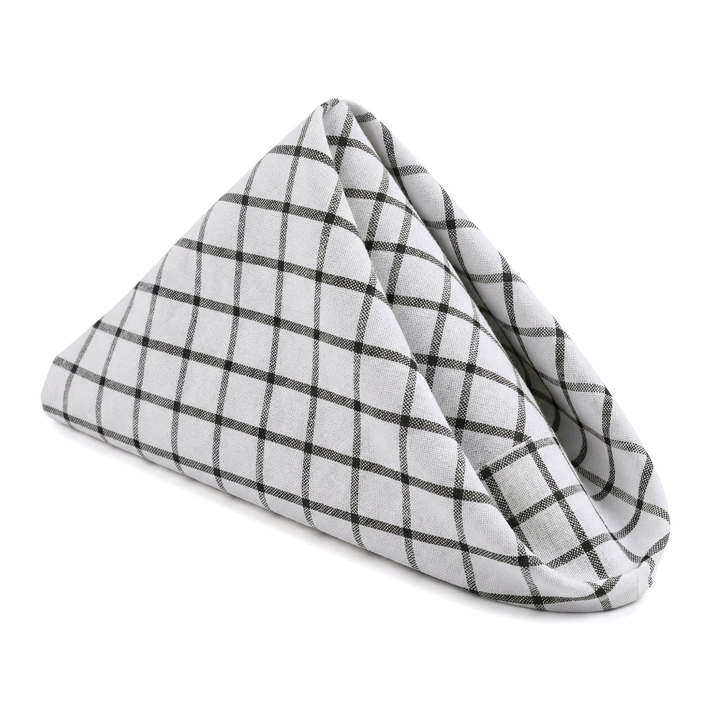 Unique Bargains 6Pcs Cotton Dining Events Cloth Napkins Large Checkered 28x20inch