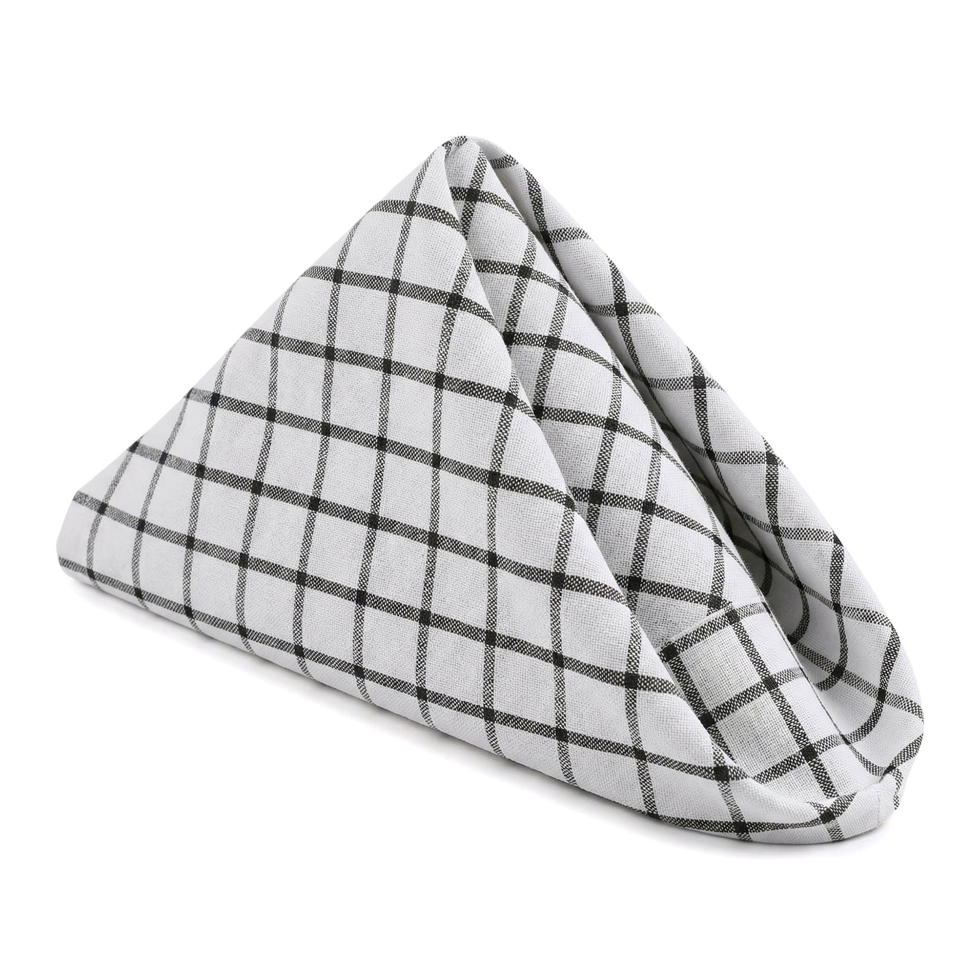 Unique Bargains 6Pcs Cotton Dining Events Cloth Napkins Large Checkered 28x20inch