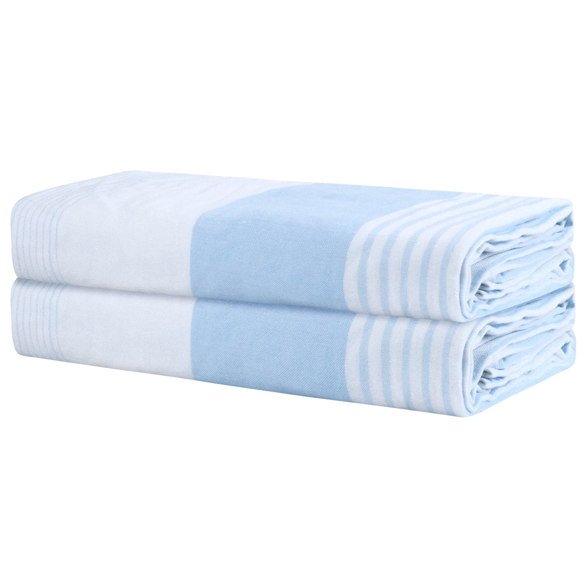 Unique Bargains Absorbent 2 Pack Cotton Bath Towels Set Soft and Quick Dry for Daily Use Blue 28" x 56"