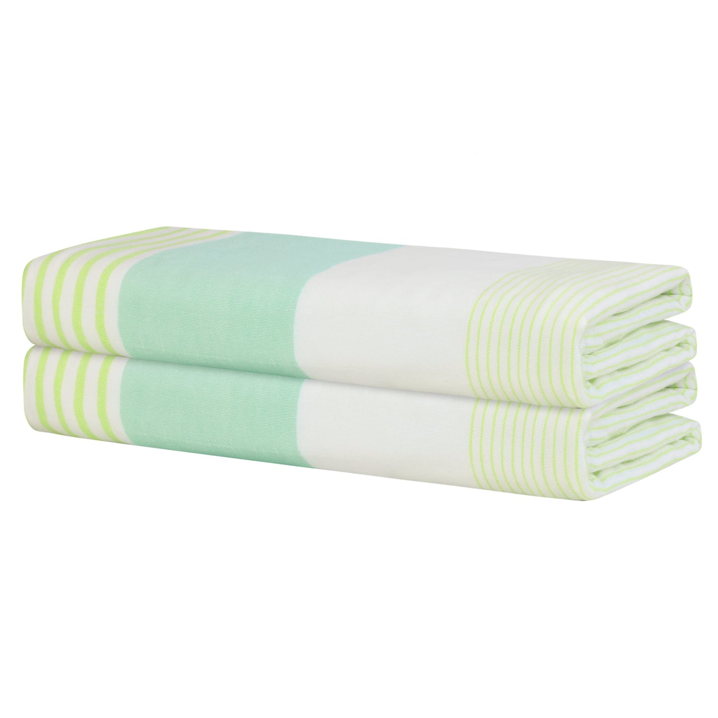 Unique Bargains Absorbent 2 Pack Cotton Bath Towels Set Soft and Quick Dry for Daily Use Green 28" x 56"