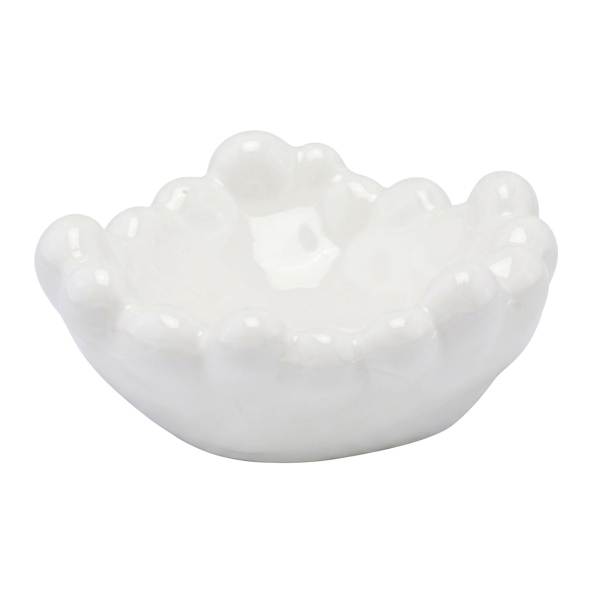 Unique Bargains Aesthetic White Cloud Ceramic Storage Jar with Lid White 5" x 4.6" x 2.2"