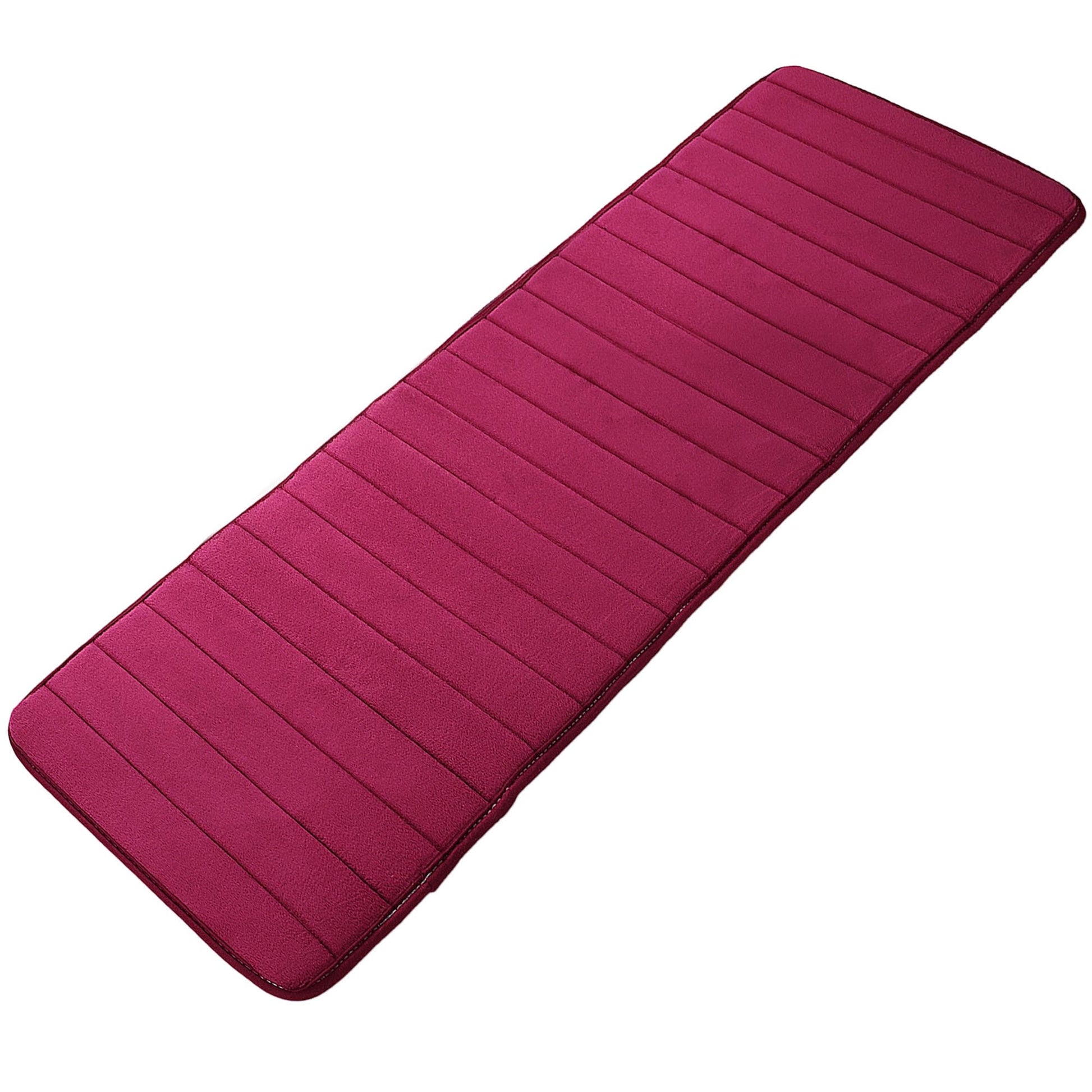 Unique Bargains Anti-slip Memory Foam Bath Floor Mat Area Runner Rug Burgundy 24"x63"