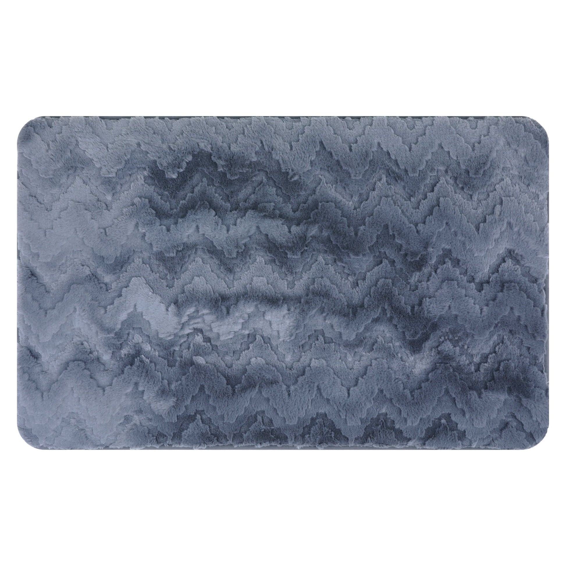 Unique Bargains Bath Mat Absorbent Non-Slip Backing Quick Dry Bath Rugs Grey 20" x 32"