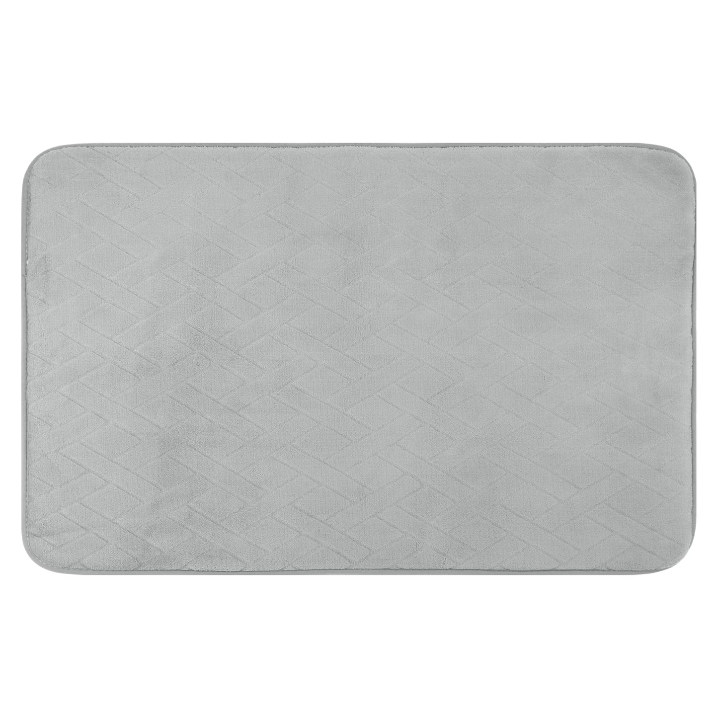 Unique Bargains Bathroom Mat Memory Foam Non-Slip Bath Rugs Grey 20" x 32"