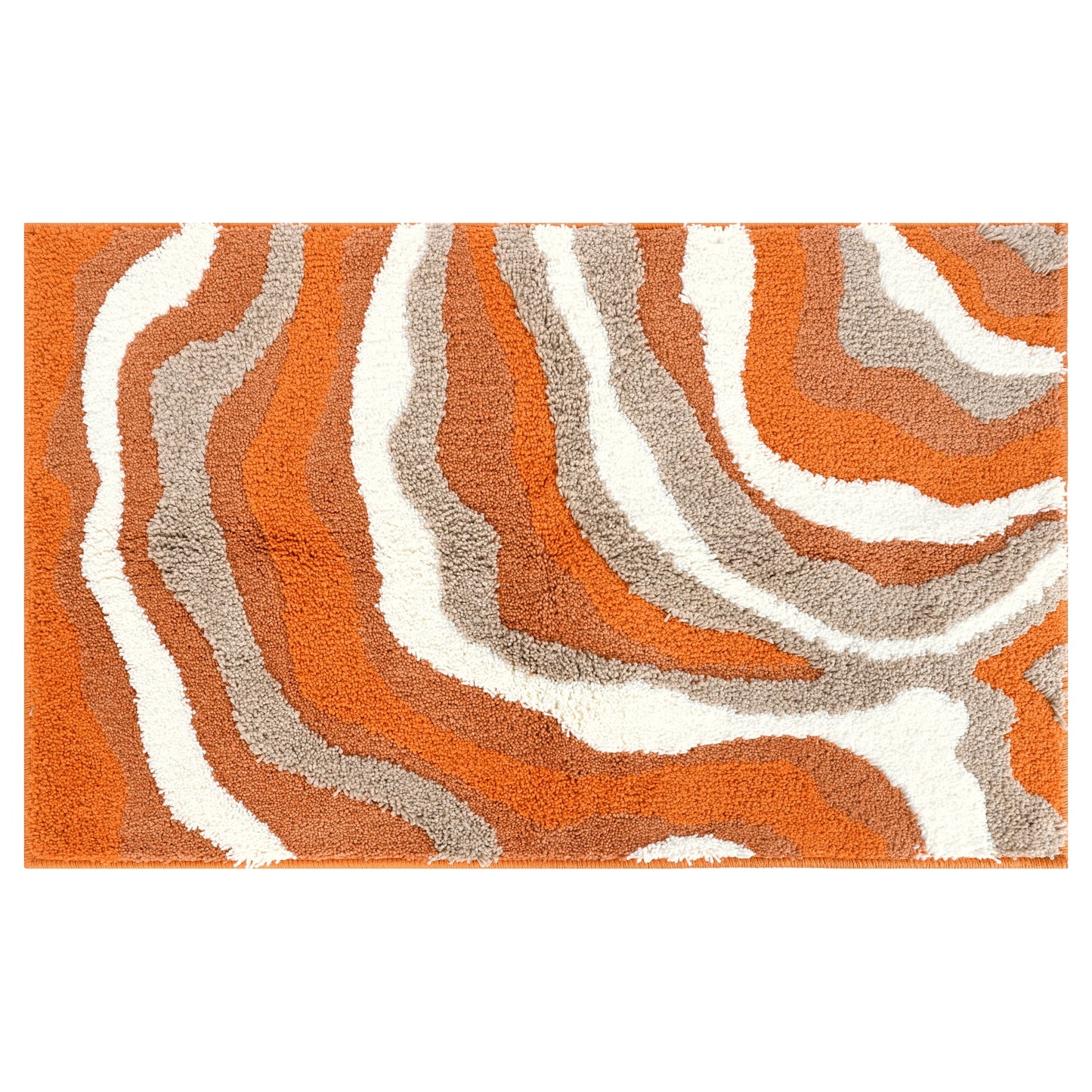 Unique Bargains Bathroom Rug Soft Bath Mat Non-Slip Thickening Bath Rugs Orange 20"x32"