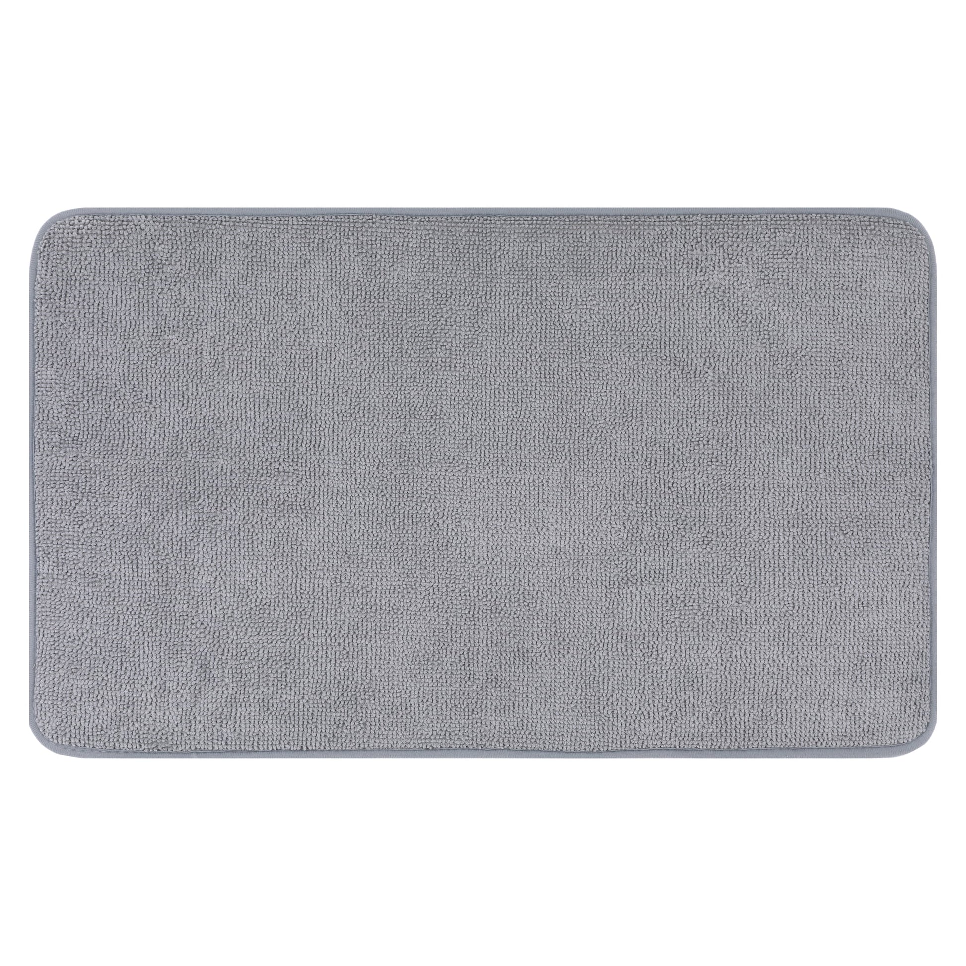 Unique Bargains Bathroom Rug Soft Non Slip Memory Foam Mat Grey 16" x 24"