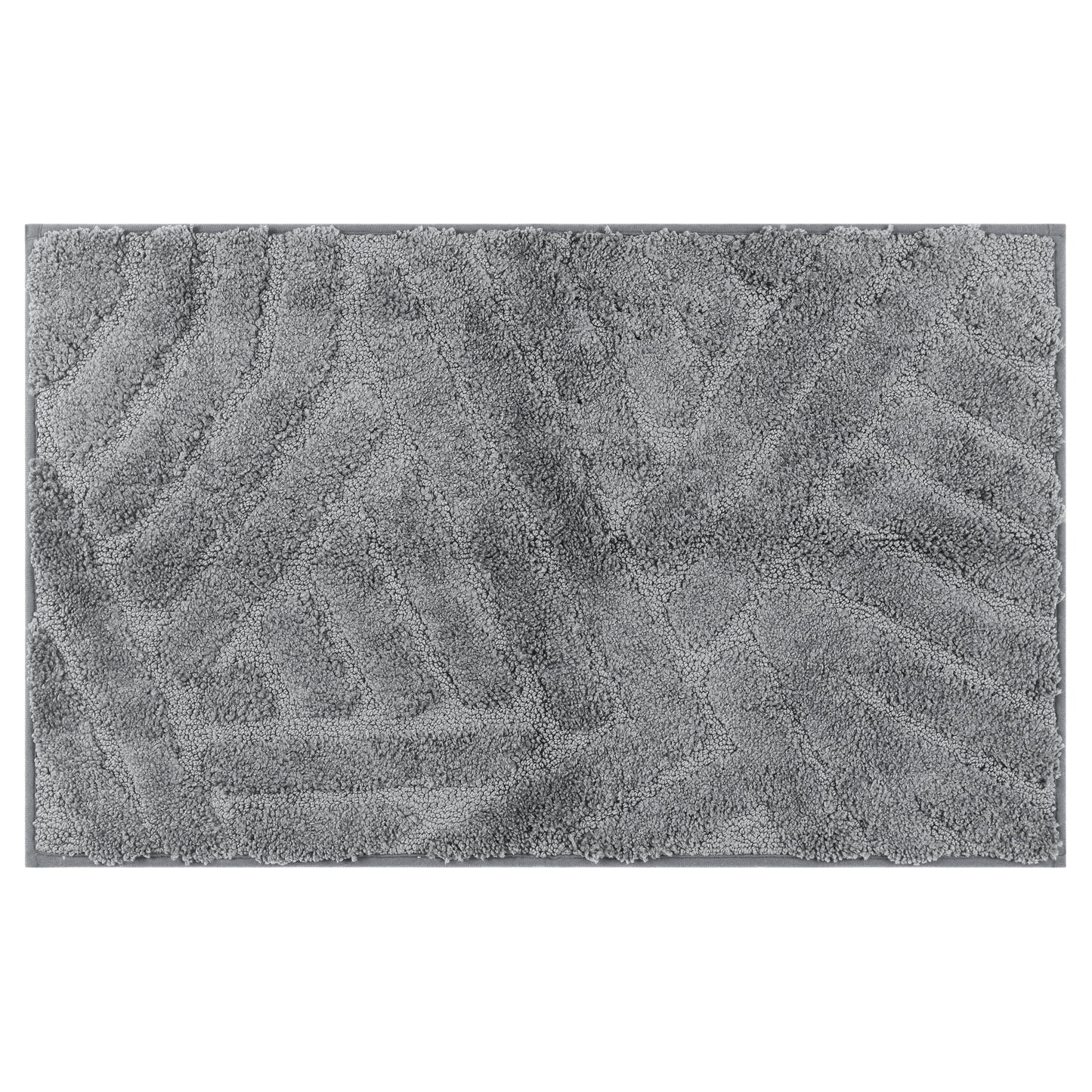 Unique Bargains Bathroom Rugs Non Slip Bath Mat Geometric Soft Mat Washable Carpet White 20*32in