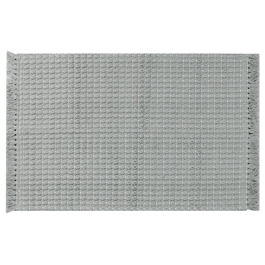 Unique Bargains Boho Bathroom Rug Woven Texture Rug for Bedroom Throw Rug with Fringe Grey 16" x 24"