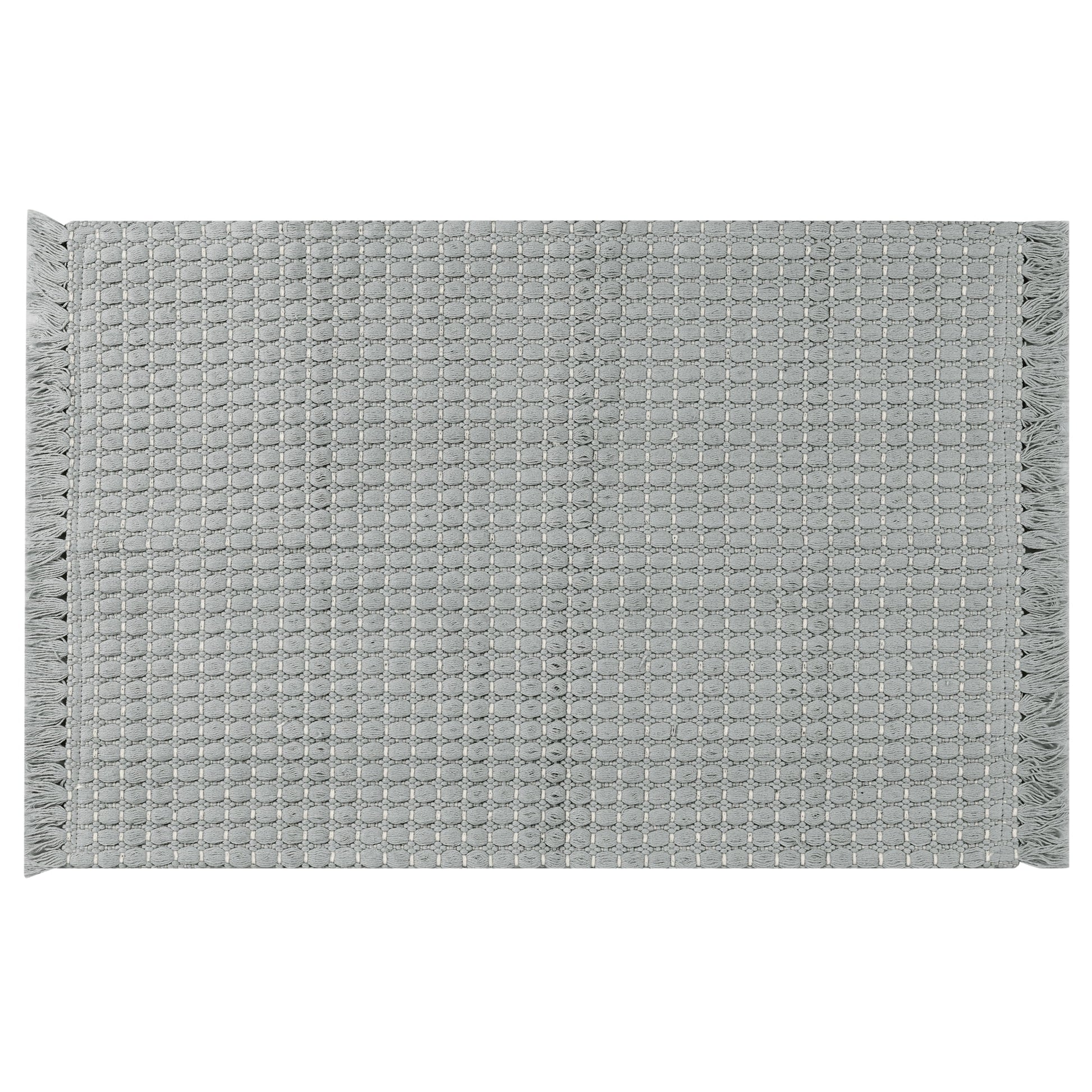 Unique Bargains Boho Bathroom Rug Woven Texture Rug for Bedroom Throw Rug with Fringe Grey 20" x 32"
