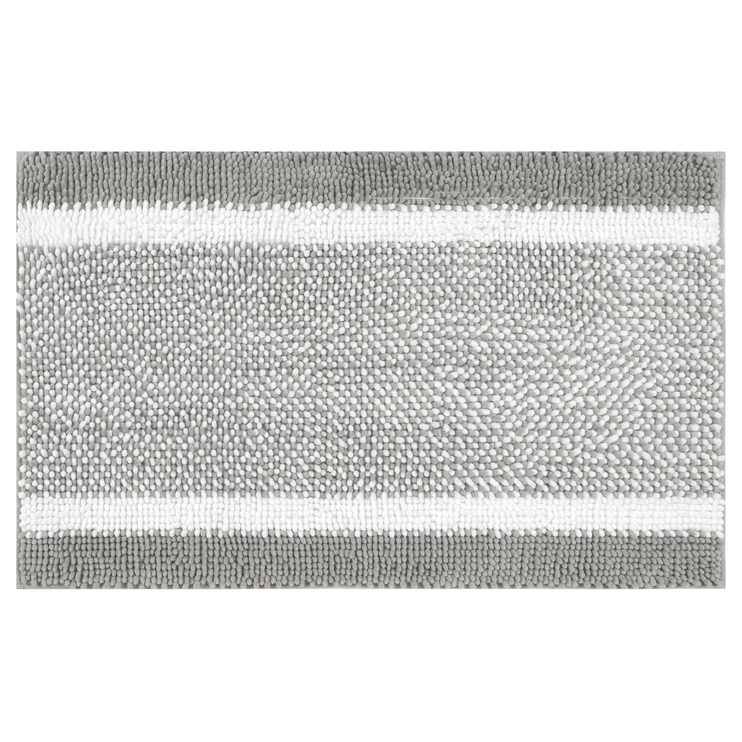 Unique Bargains Chenille Striped Bathroom Rug Mat Non-Slip Soft Plush Shaggy Bath Carpet Green 20" x 32"