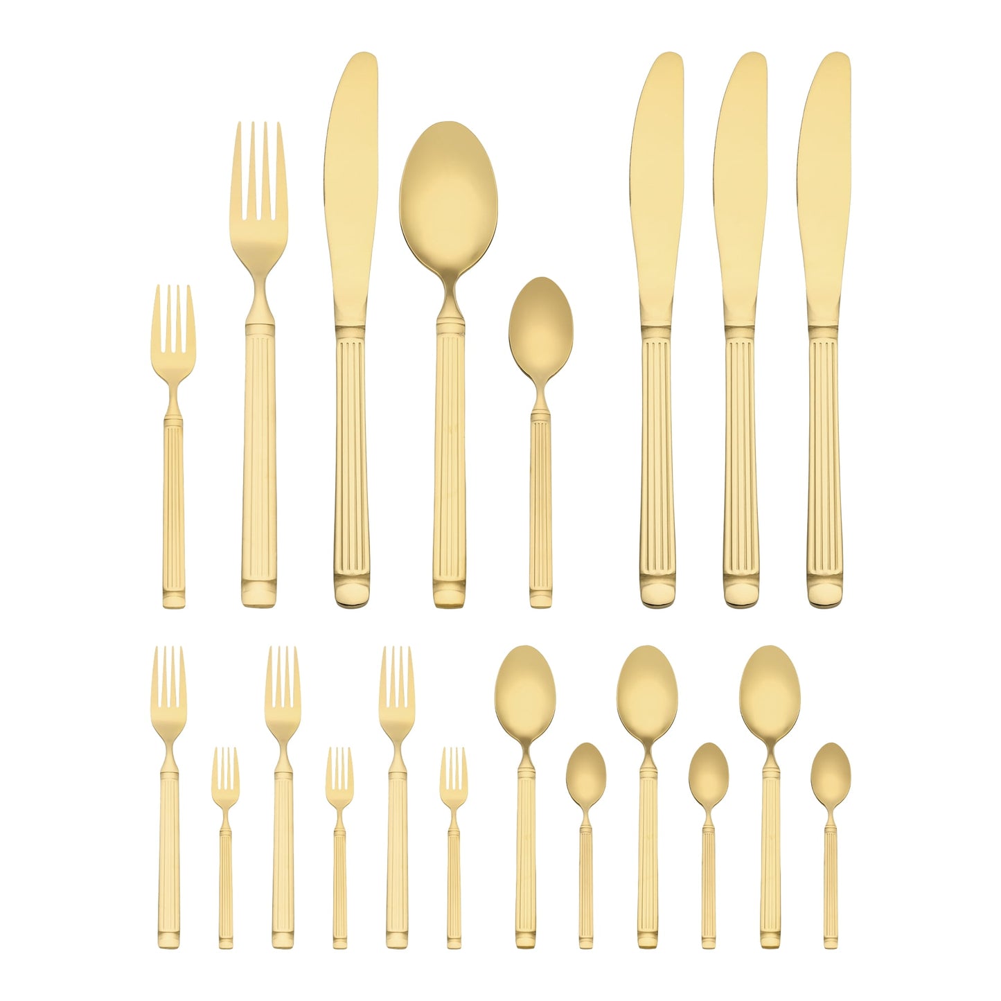 Unique Bargains Classic Stainless Steel Flatware Sets for Multiple Uses Gold 20pcs