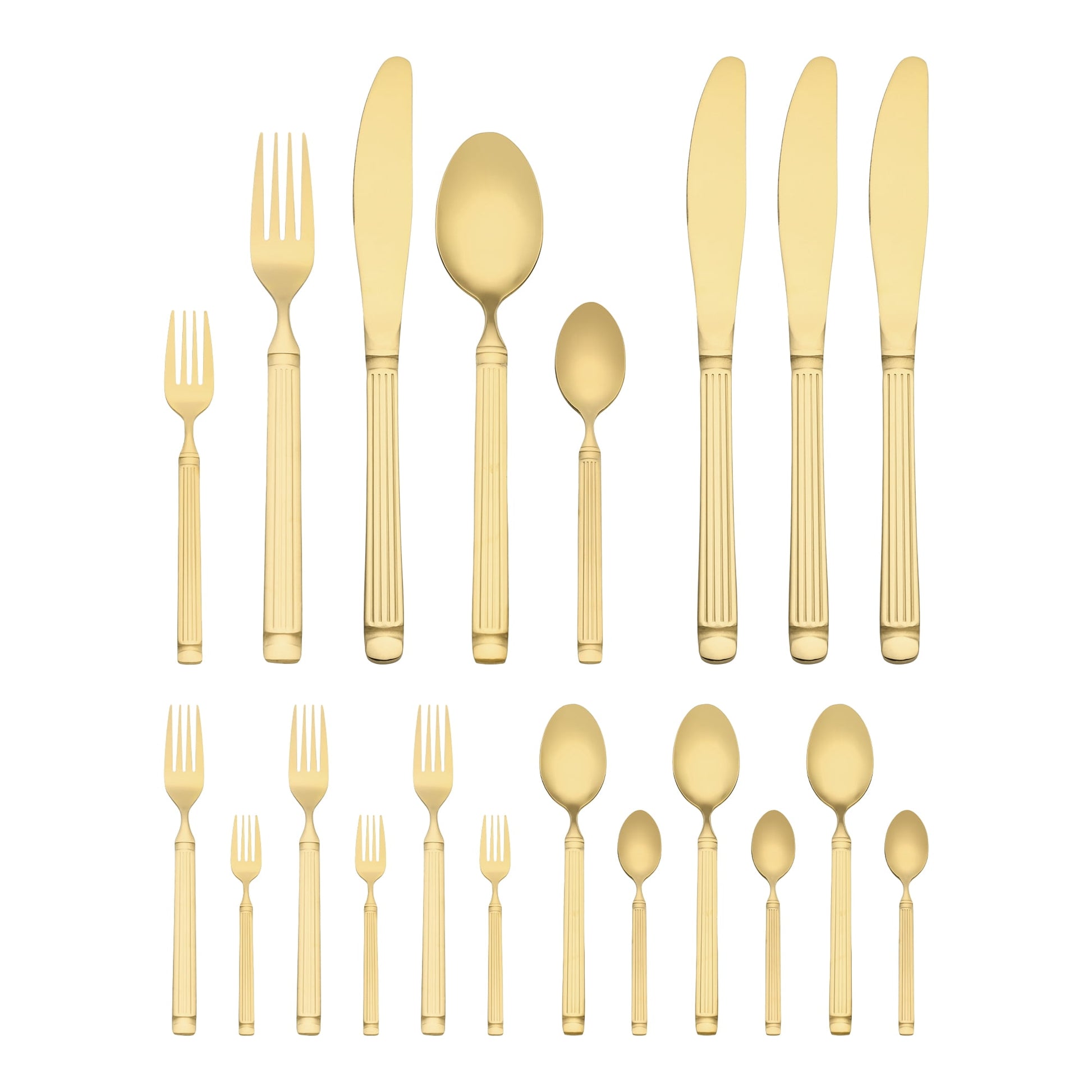 Unique Bargains Classic Stainless Steel Flatware Sets for Multiple Uses Gold 20pcs