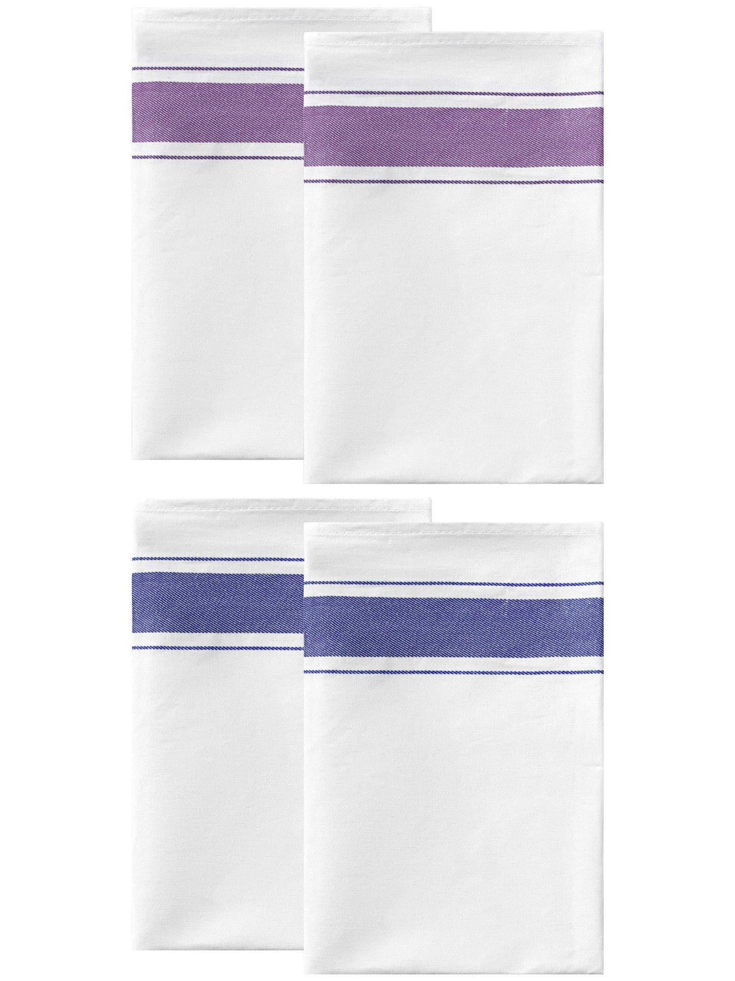 Unique Bargains Cotton Dish Clean Towels Kitchen Dishcloth Set Blue/Purple 20" x 28" - 4 pack