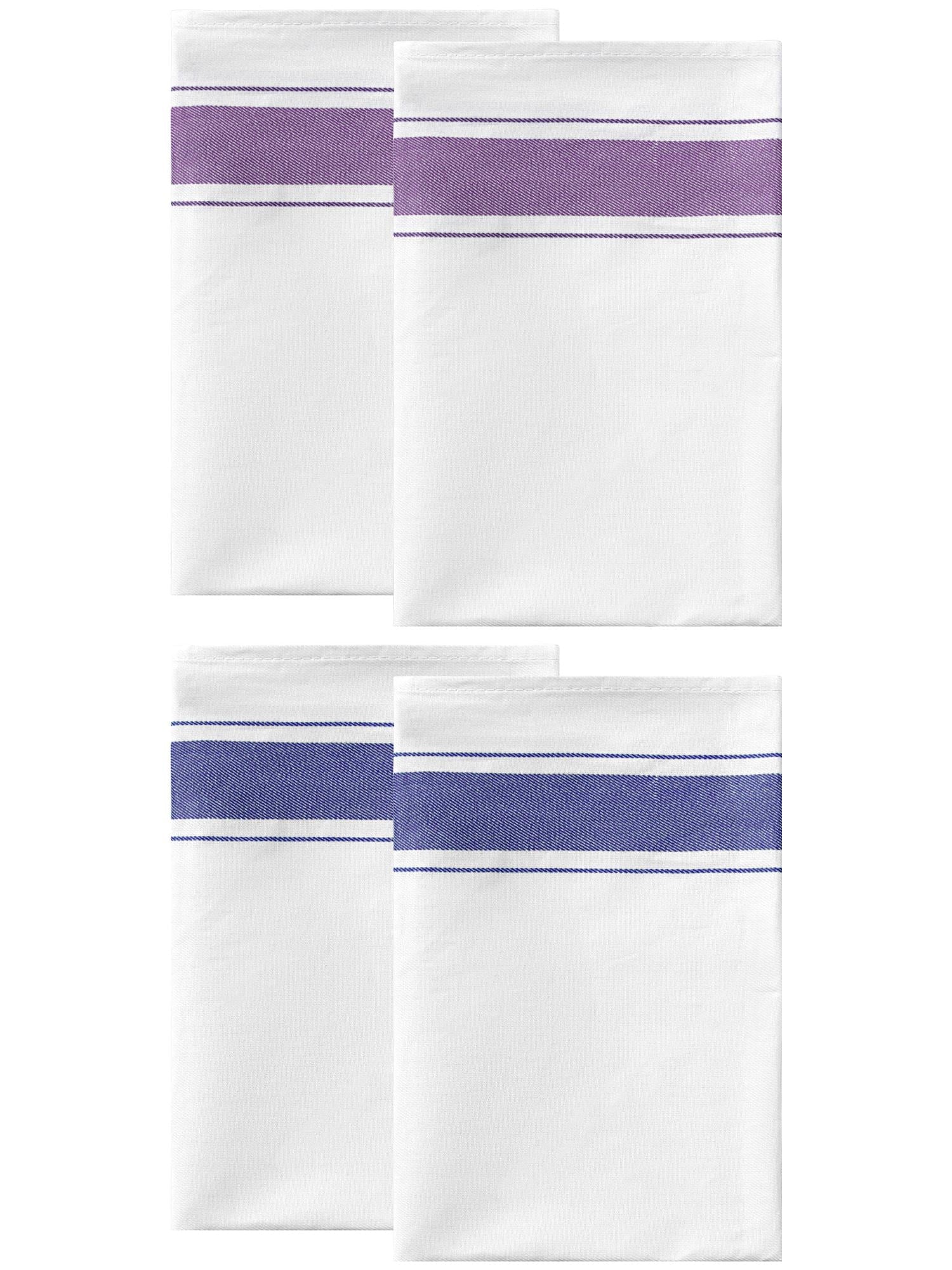 Unique Bargains Cotton Dish Clean Towels Kitchen Dishcloth Set Blue/Purple 20" x 28" - 4 pack