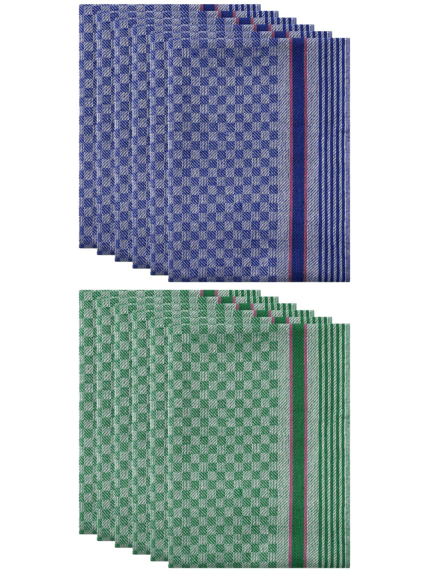 Unique Bargains Cotton Soft Waffle Weave Kitchen Dishcloths 15" x 25" Blue Green