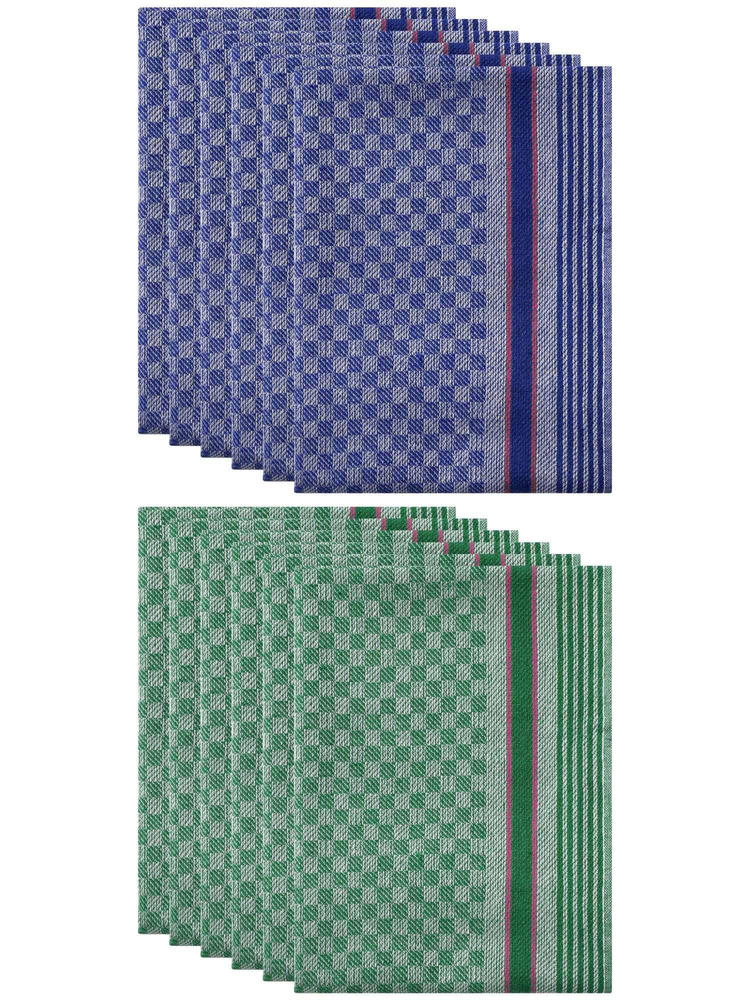 Unique Bargains Cotton Soft Waffle Weave Kitchen Dishcloths 15" x 25" Blue Green