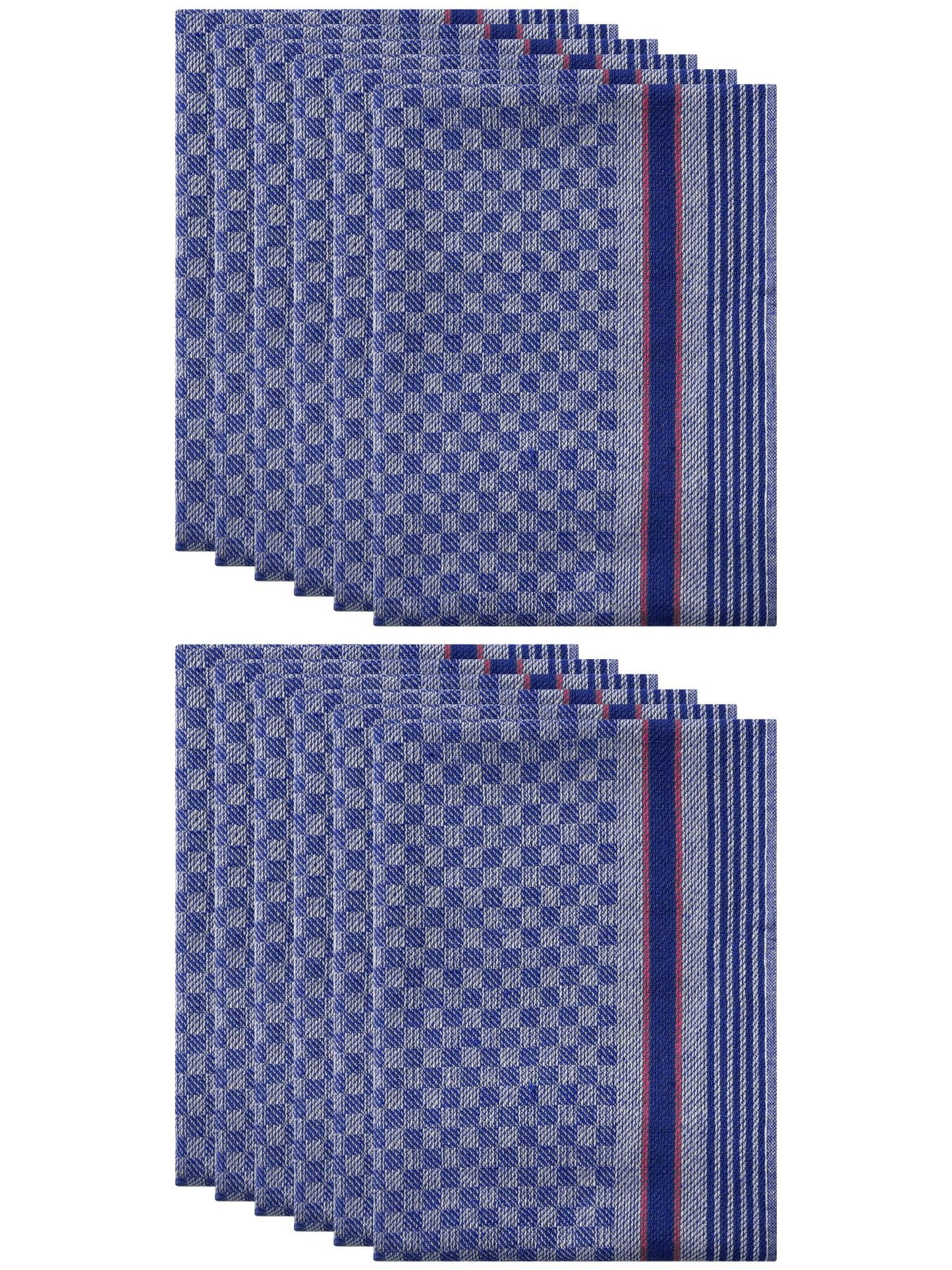 Unique Bargains Cotton Soft Waffle Weave Kitchen Dishcloths 15 x 25 Inches Blue 12 Pack