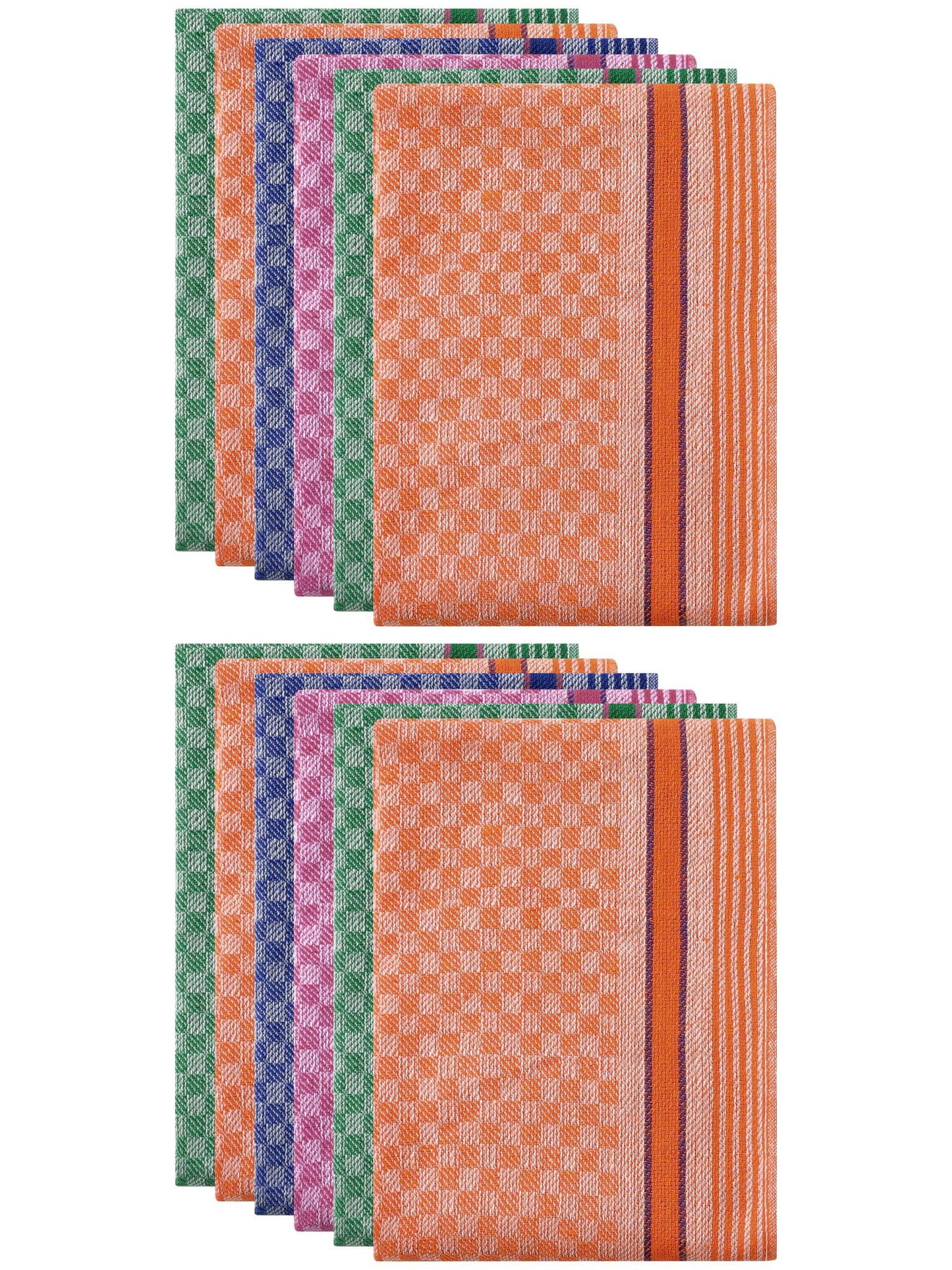 Unique Bargains Cotton Soft Waffle Weave Kitchen Dishcloths 15" x 25" Multicolor