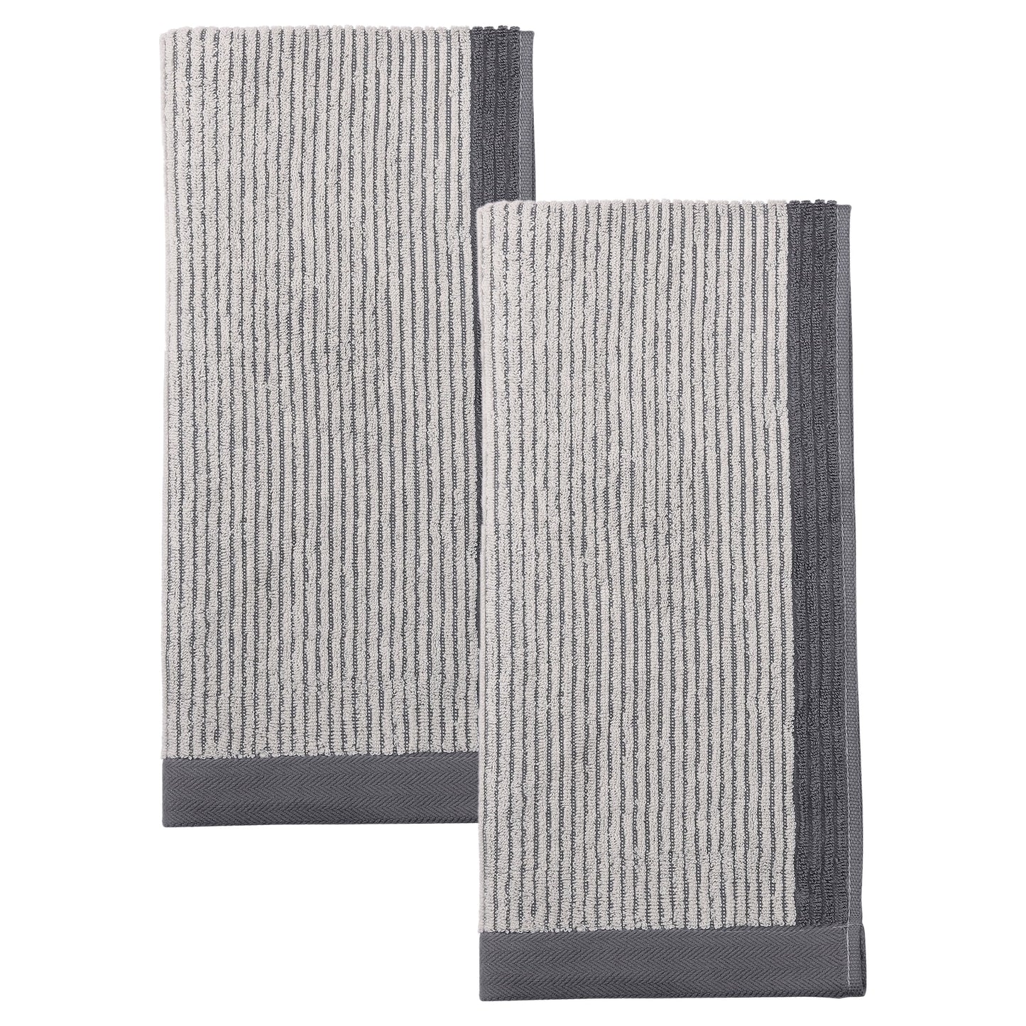 Unique Bargains Cotton Striped Hand Towel for Bathroom Kitchen Gym Blue 2pcs 29" x 13"