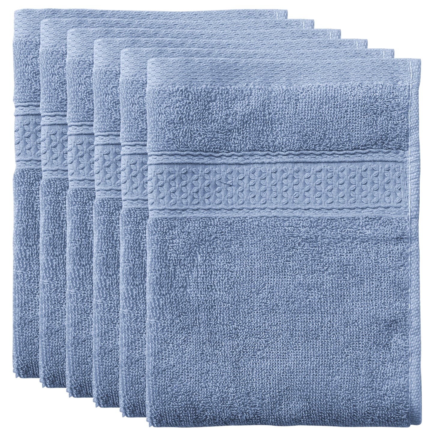 Unique Bargains Cotton Thick and Absorbent Dish Clothes Kitchen Plain Towels 13"x13" Blue Gray