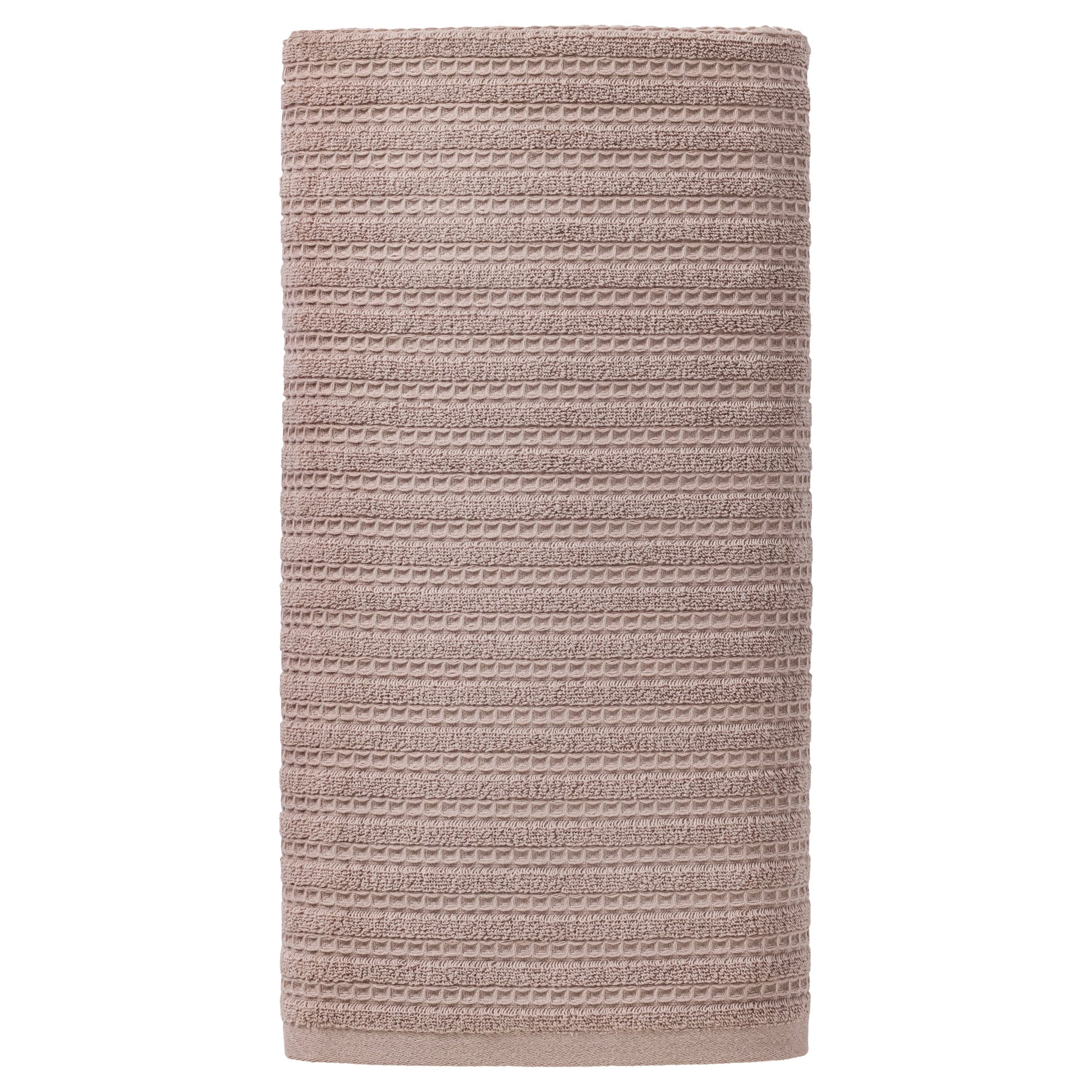 Unique Bargains Cotton Waffle Soft Absorbent Bath Towels Grey 55" x 28"
