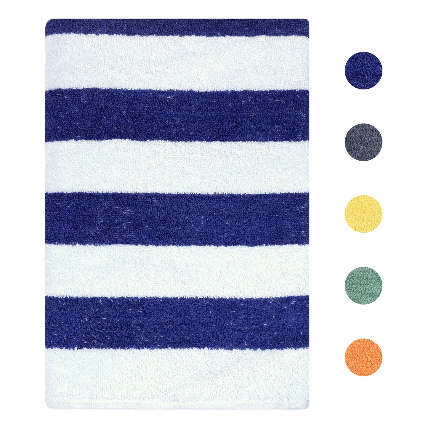 Unique Bargains Cotton Wash Cloths for Face Striped Face Cloths Highly Absorbent Towels Dark Blue