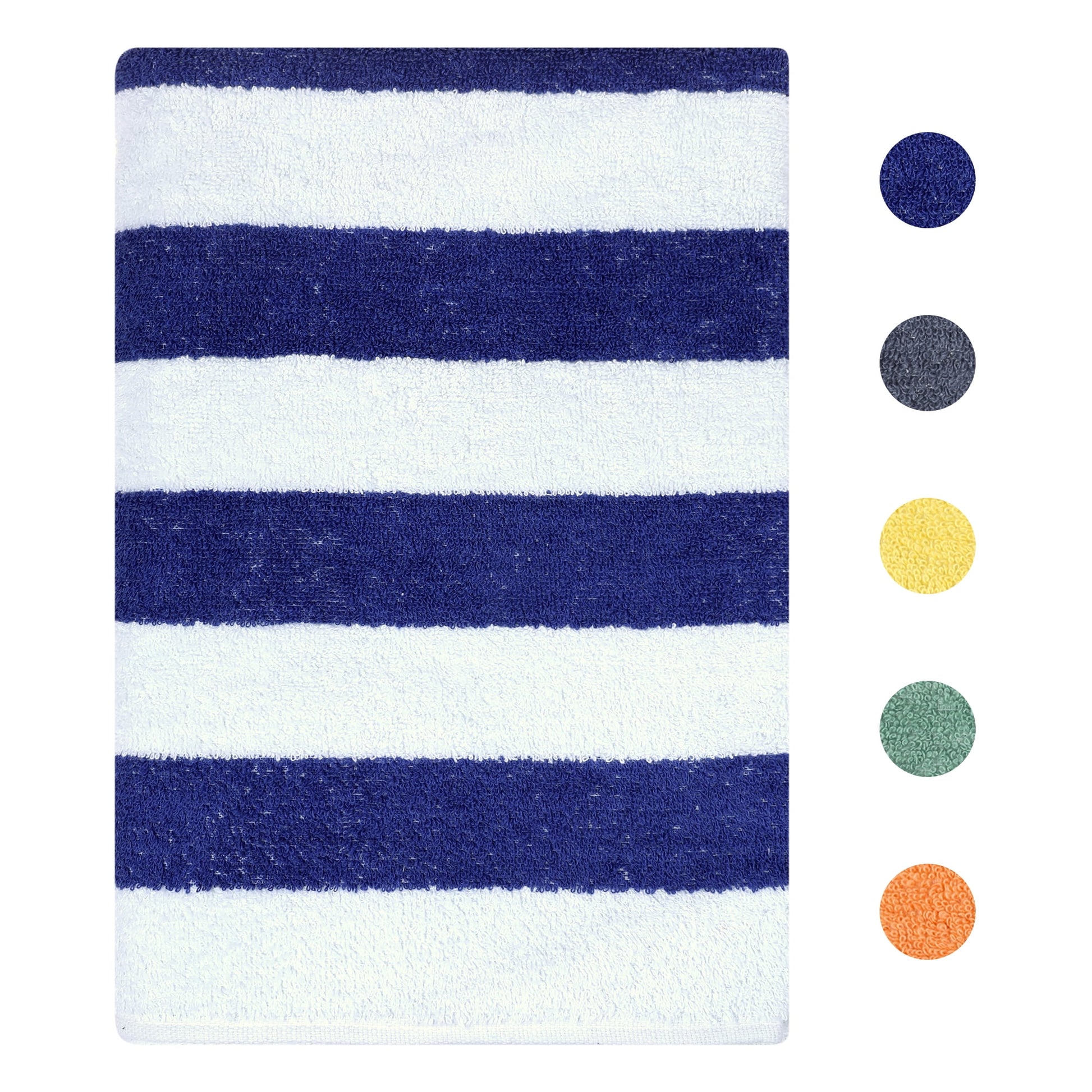 Unique Bargains Cotton Wash Cloths for Face Striped Face Cloths Highly Absorbent Towels Dark Blue