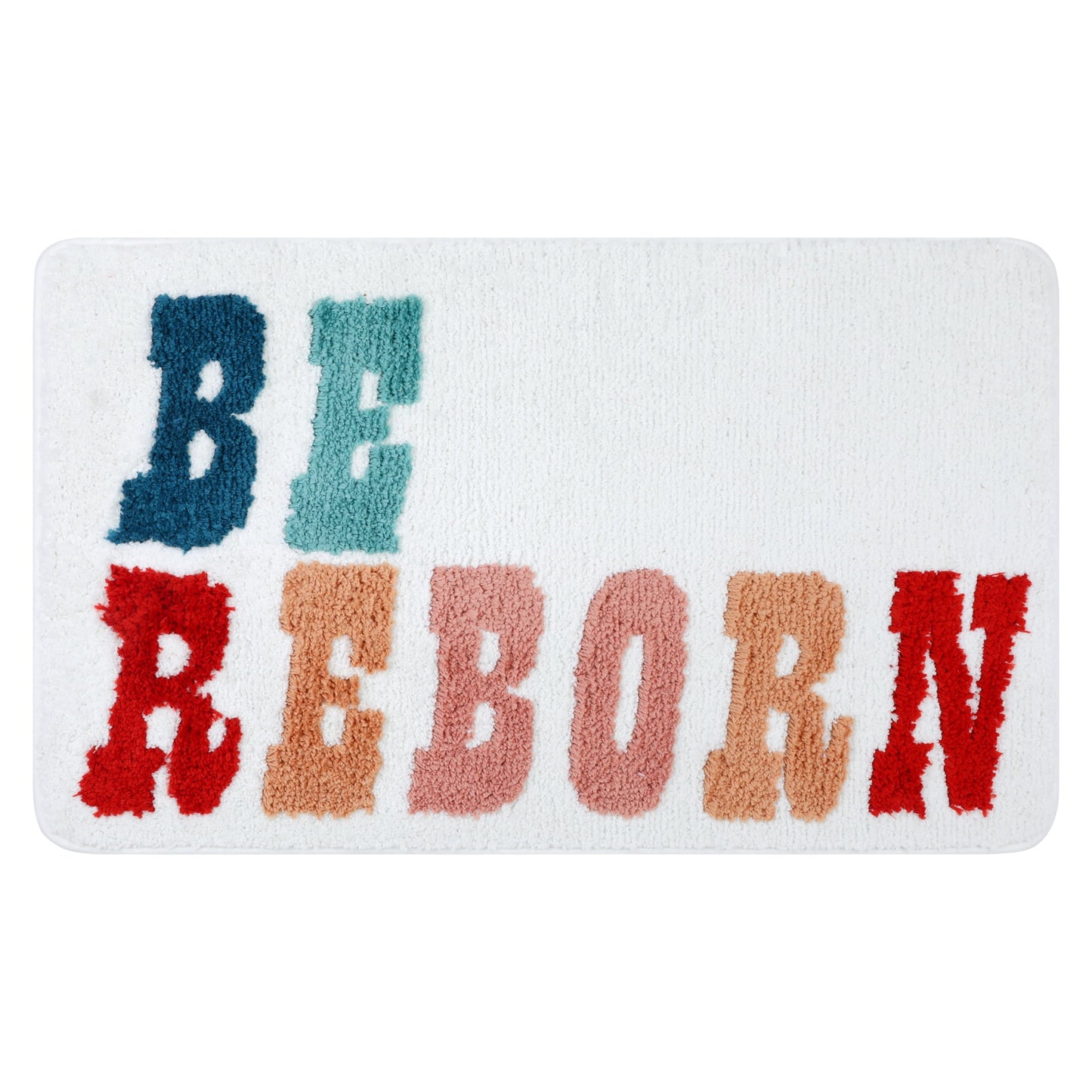 Unique Bargains Cute Letter Pattern Non-Slip Bath Rugs Soft Bath Floor Rug Beige 20" x 32"