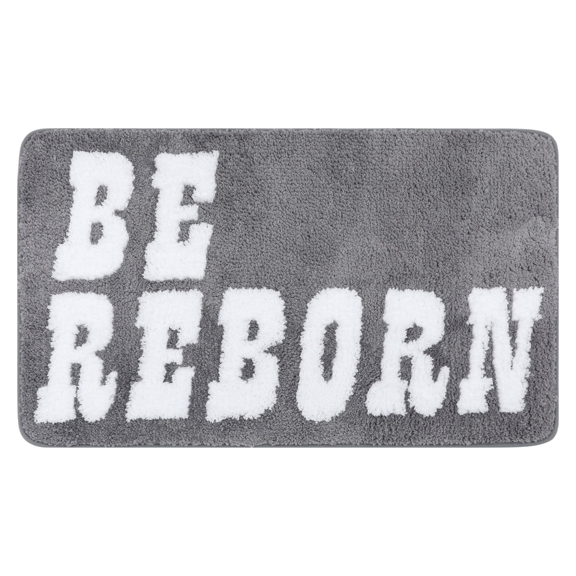 Unique Bargains Cute Letter Pattern Non-Slip Bath Rugs Soft Bath Floor Rug Grey 20" x 32"