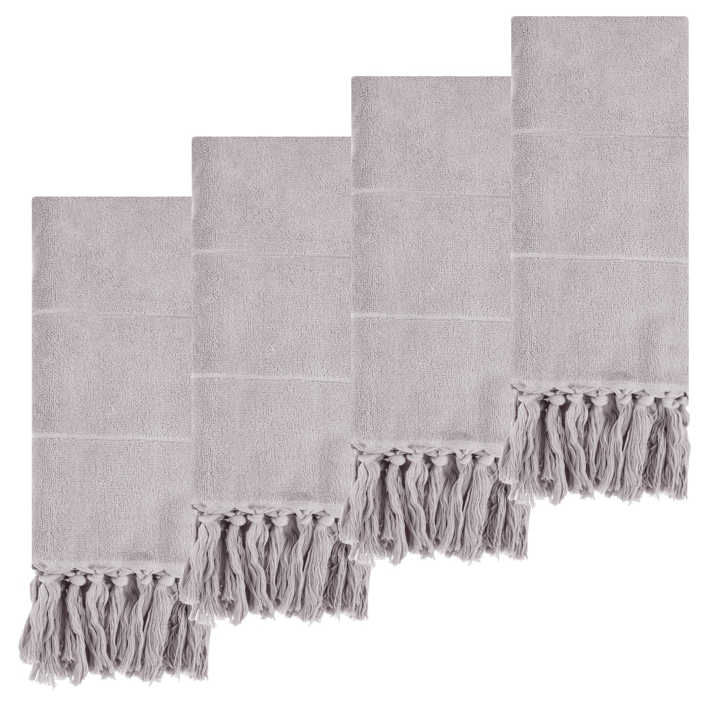 Unique Bargains Decorative Turkish Hand Towels for Bathroom Grey 4 Pieces