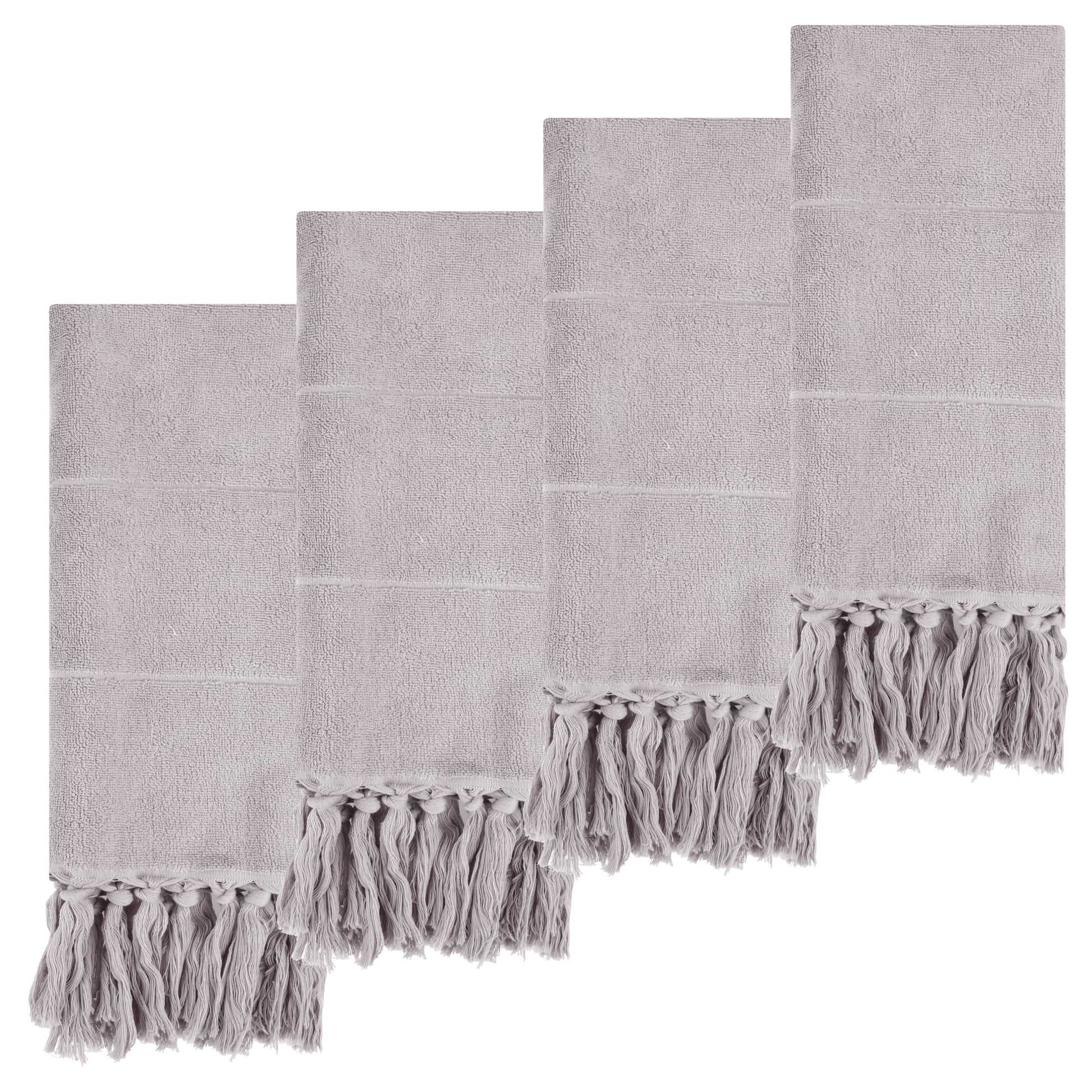 Unique Bargains Decorative Turkish Hand Towels for Bathroom Grey 4 Pieces